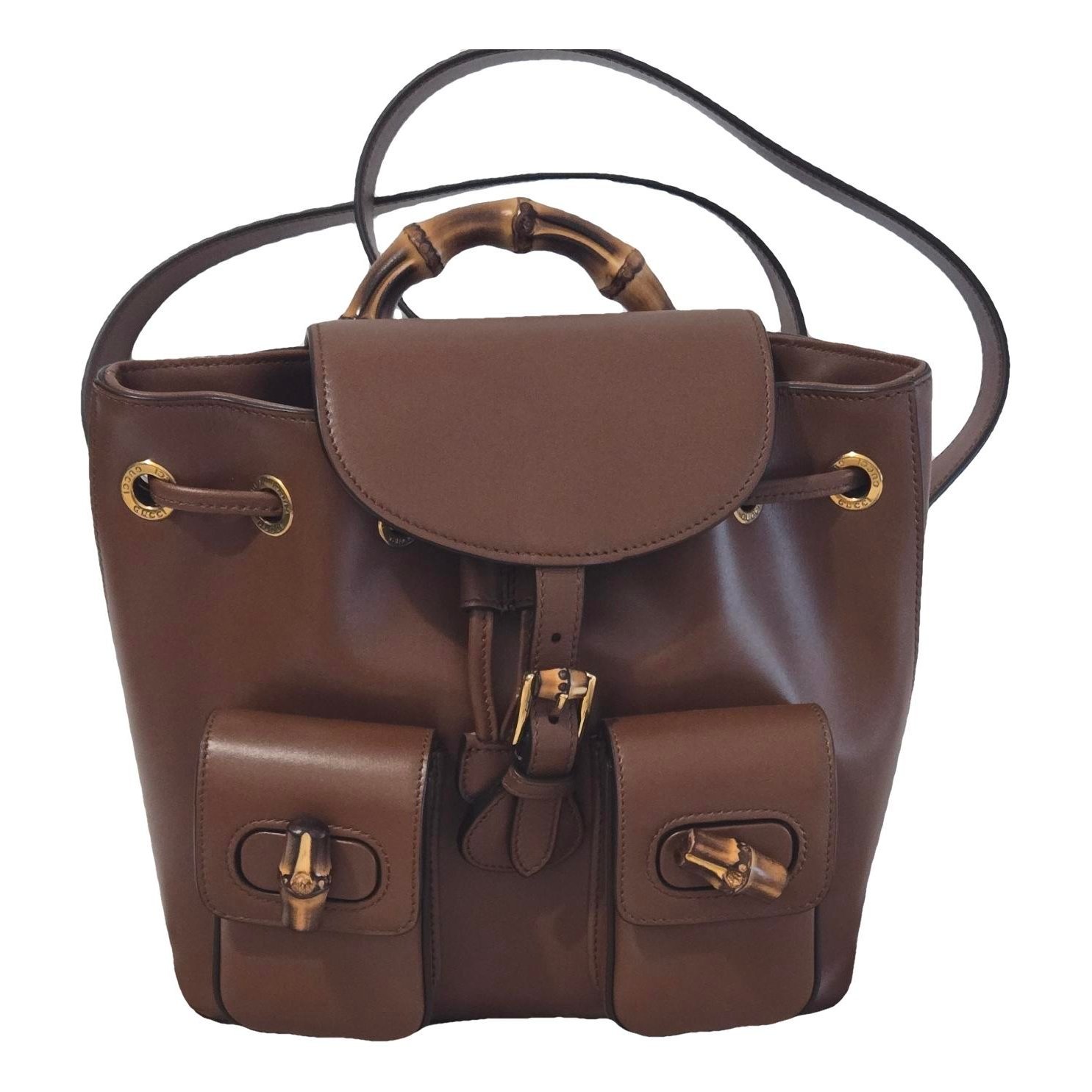 Vintage Bamboo leather backpack