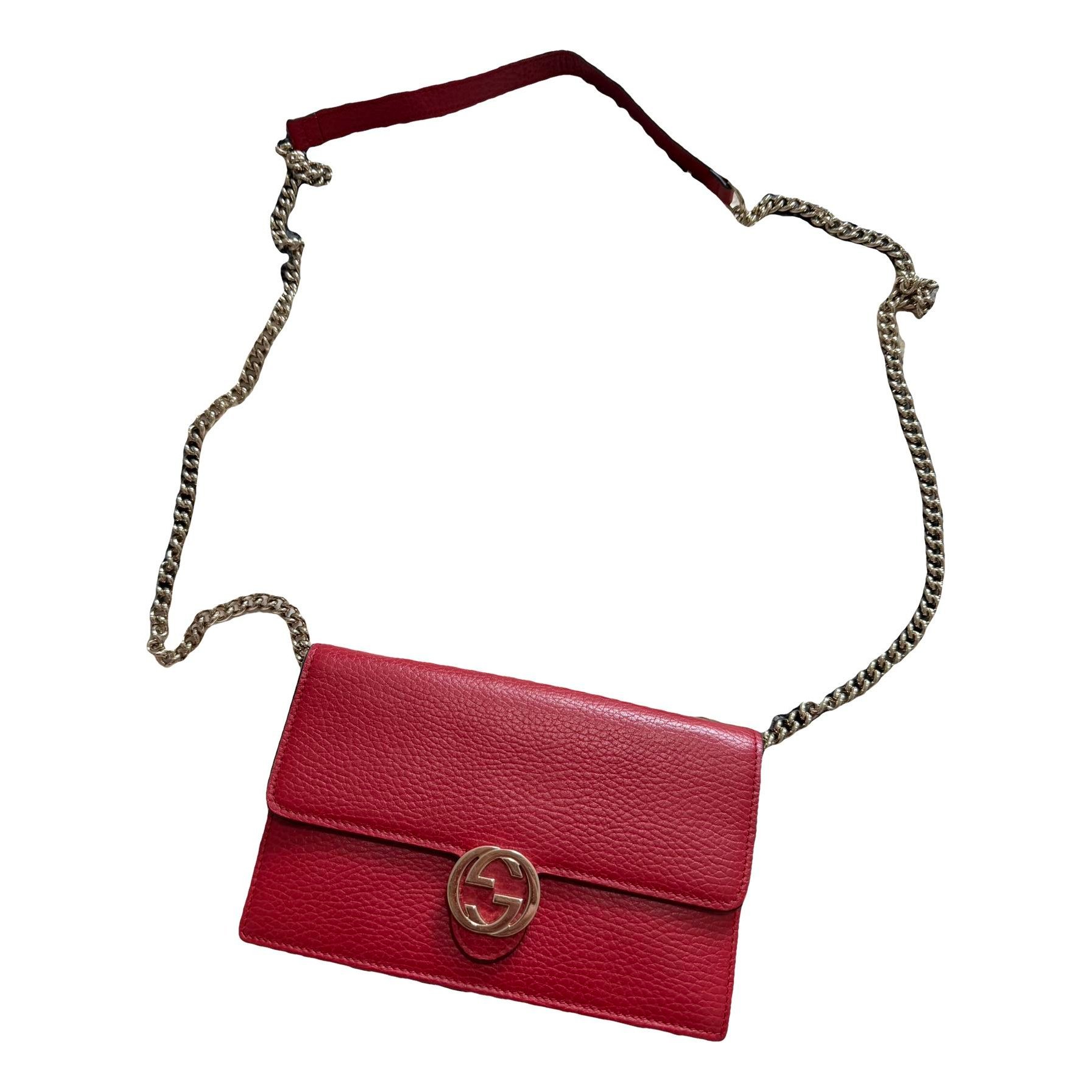Interlocking leather handbag