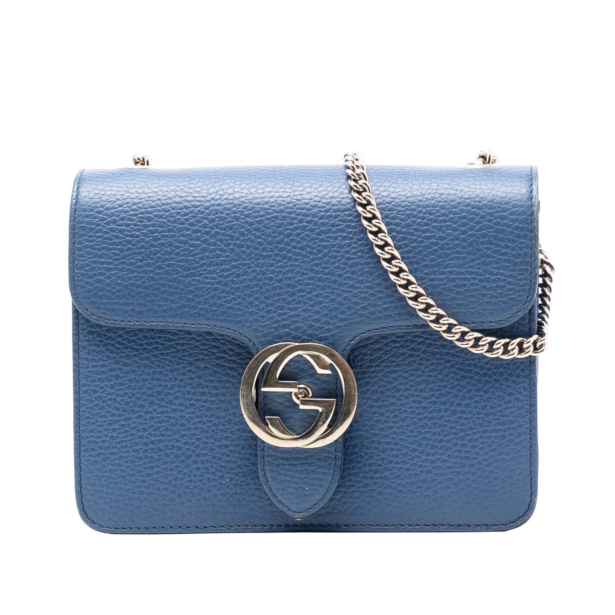 Interlocking leather handbag