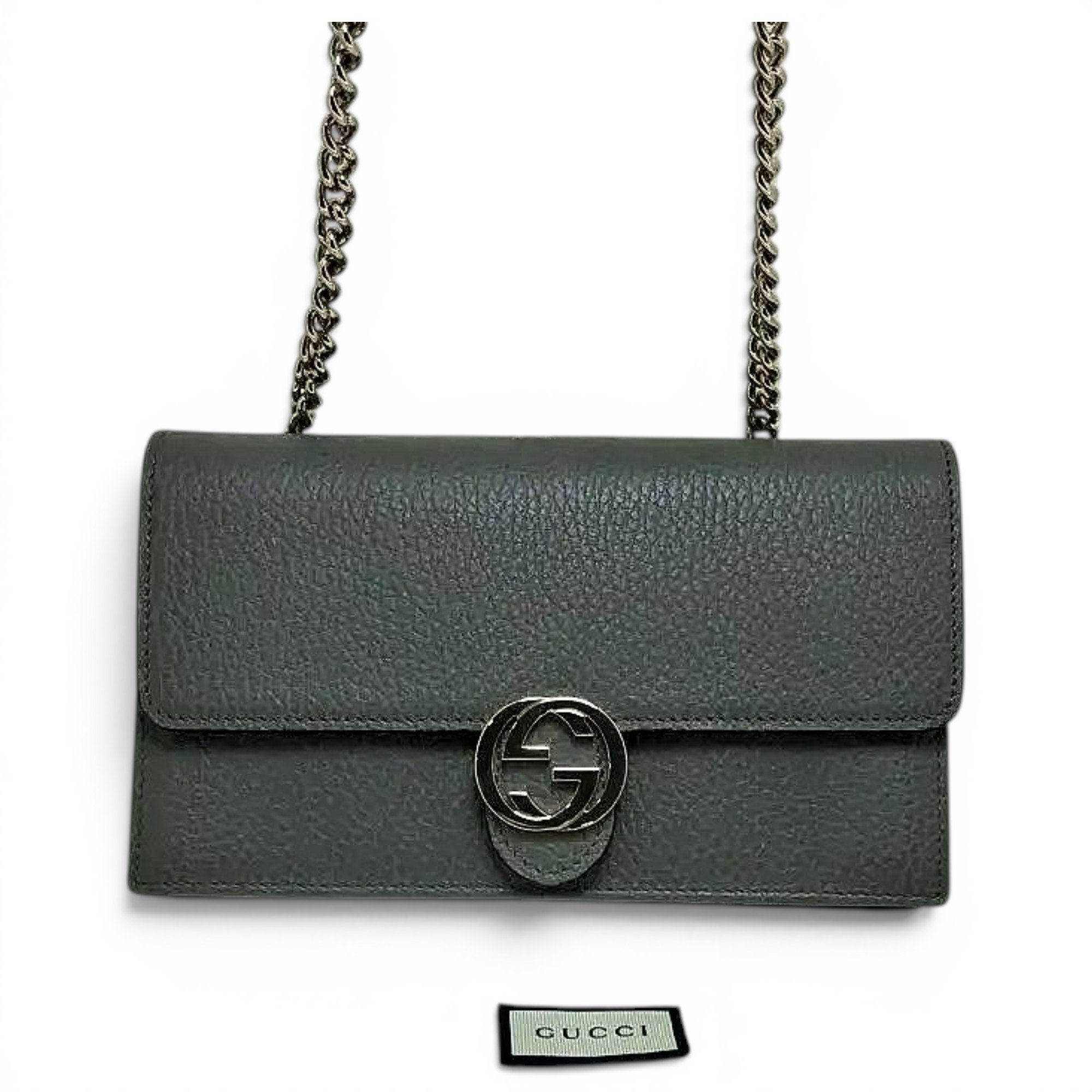 Interlocking leather crossbody bag