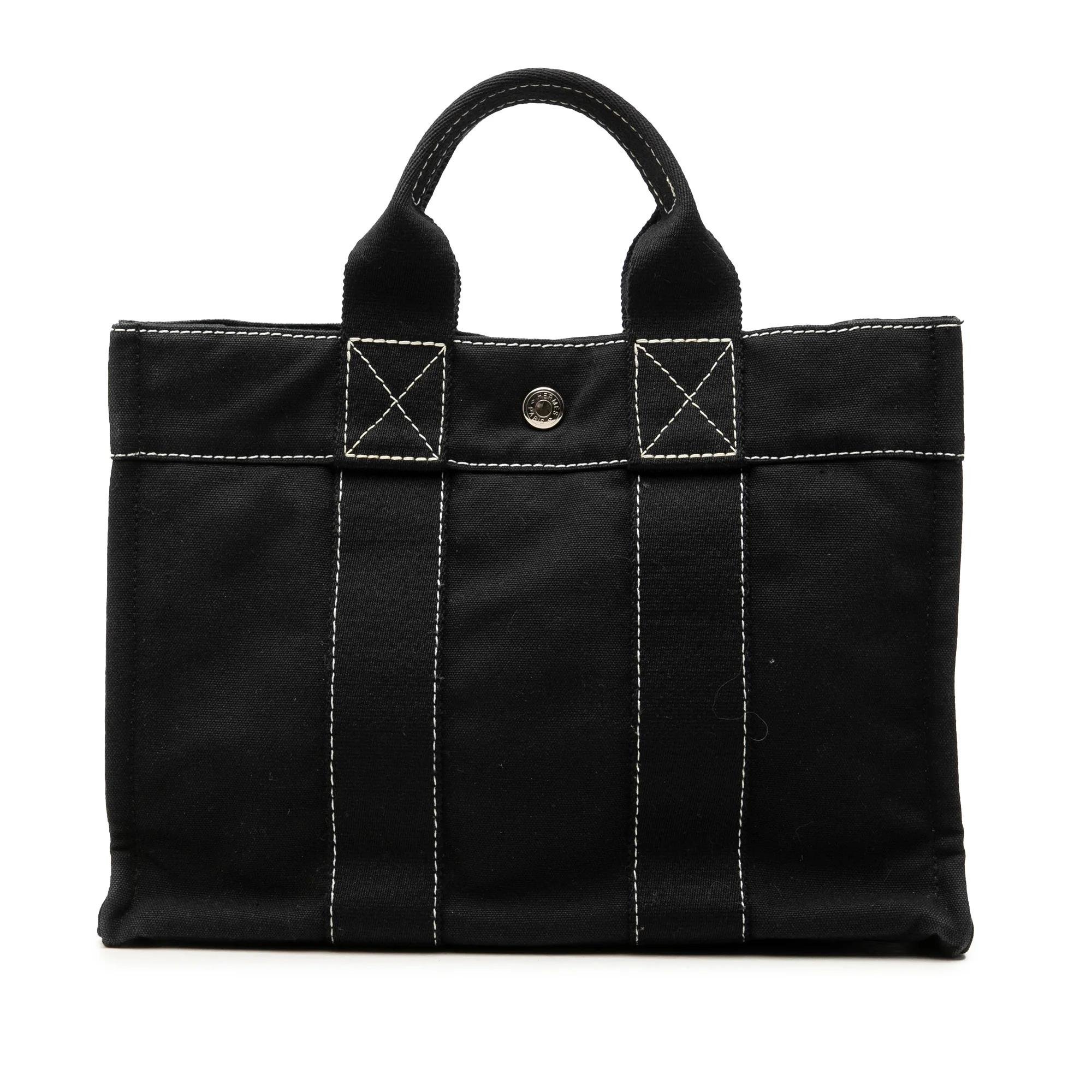 H leather tote