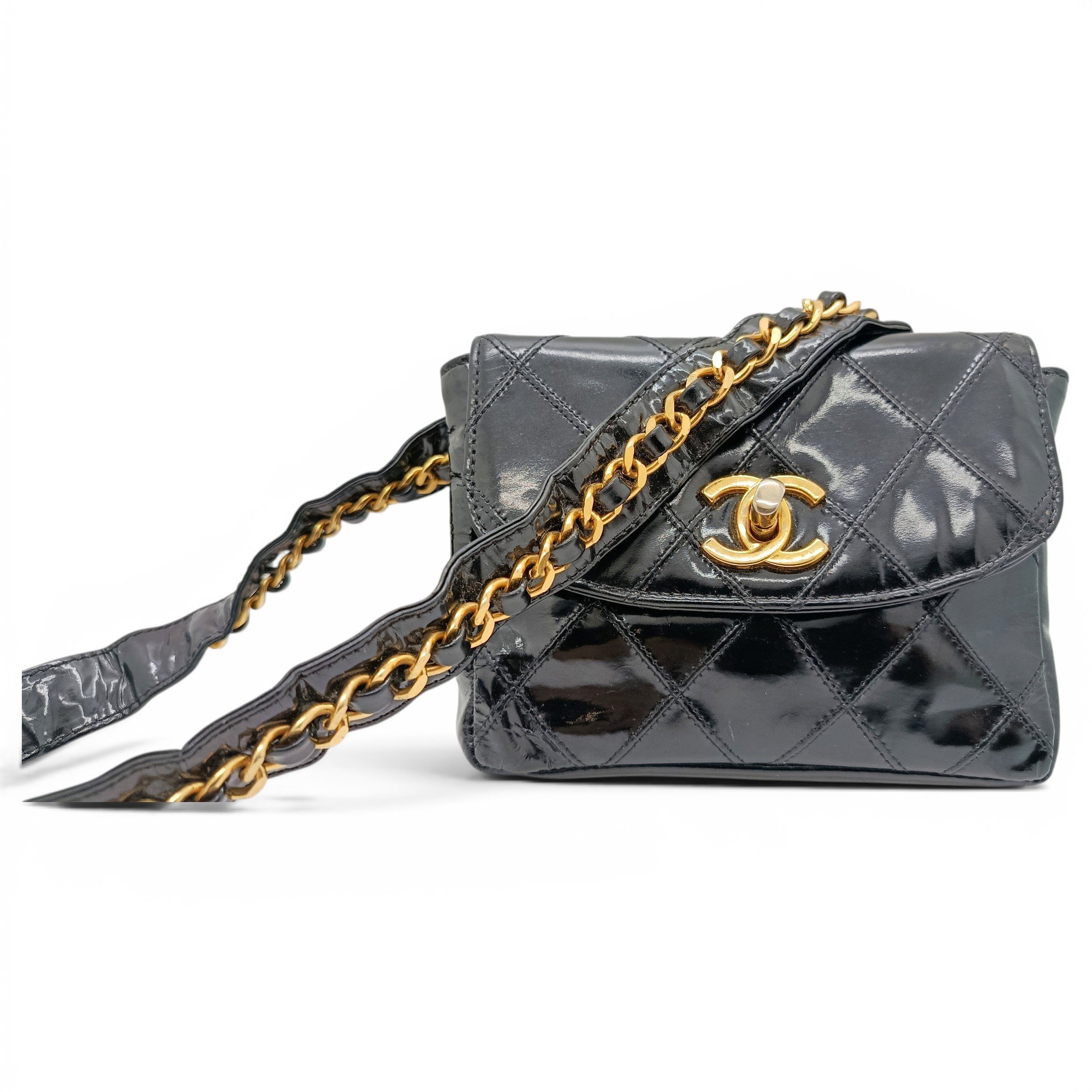 Patent leather handbag