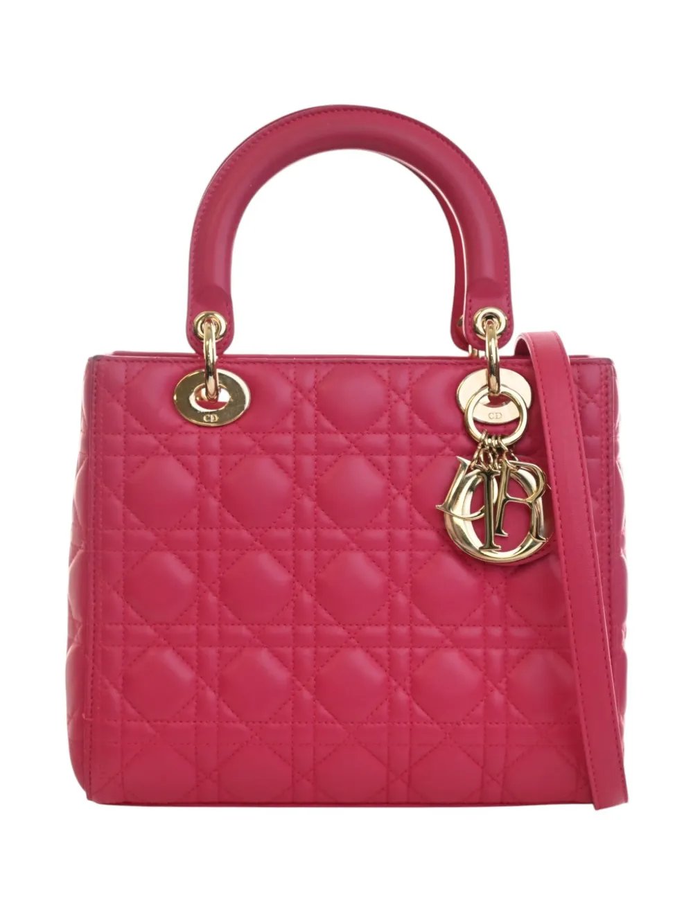 2013 Medium Lambskin Cannage Lady Dior satchel