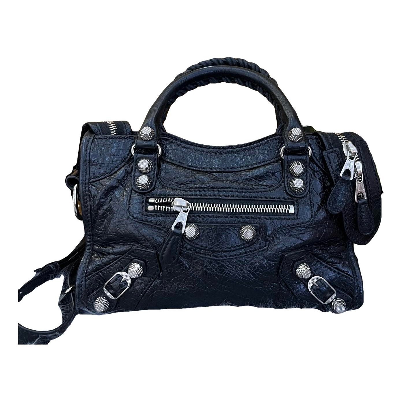 City leather handbag