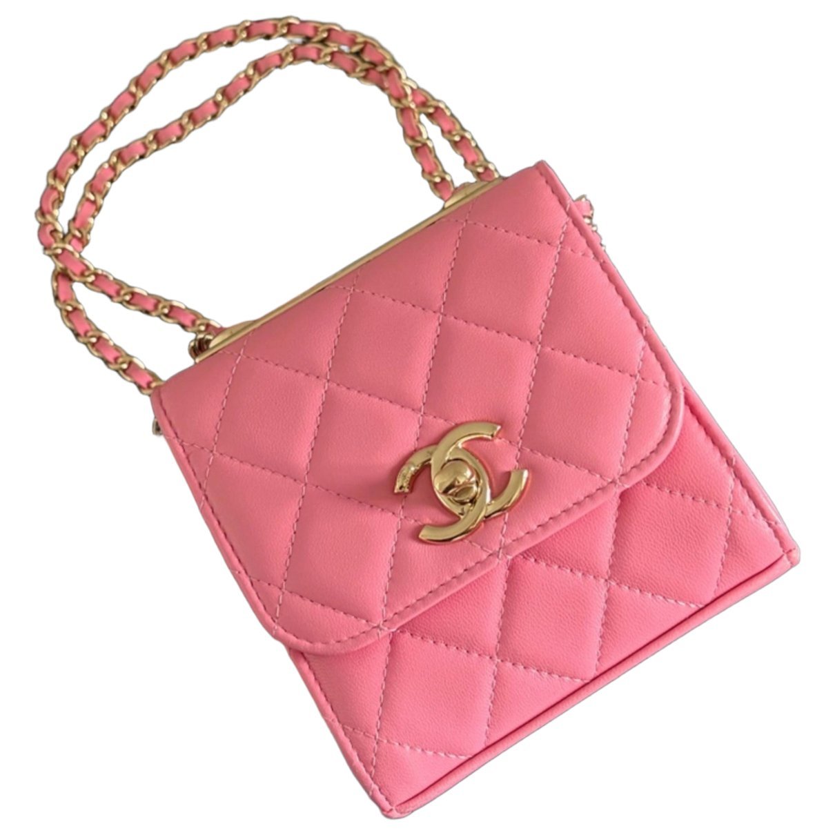 Trendy CC leather crossbody bag
