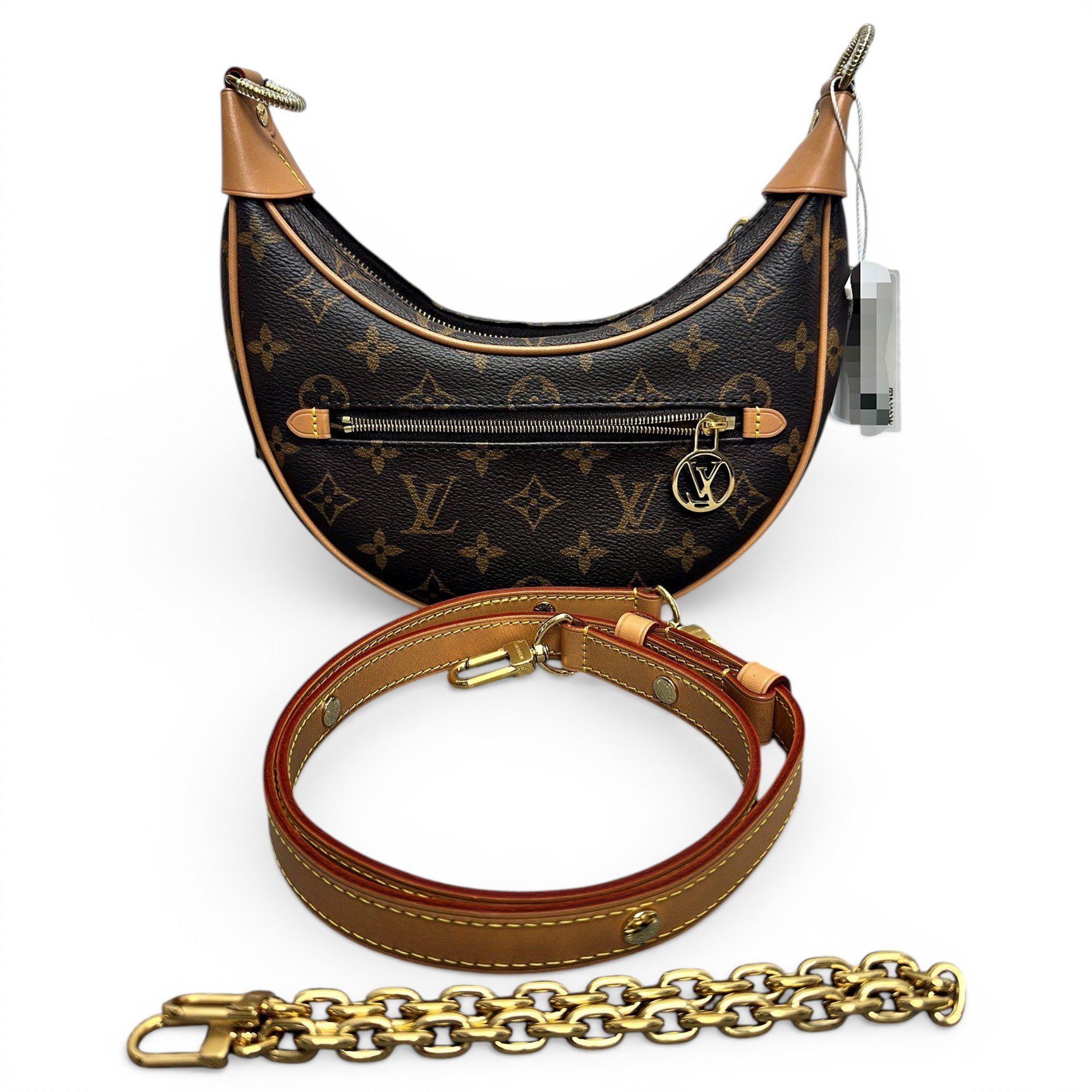 Loop leather handbag