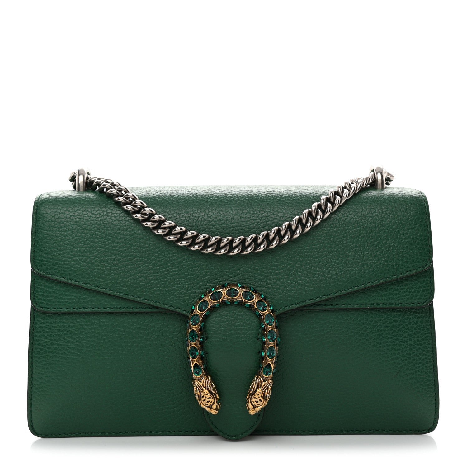 Gucci Pebbled Calfskin Small Dionysus Shoulder Bag Emerald