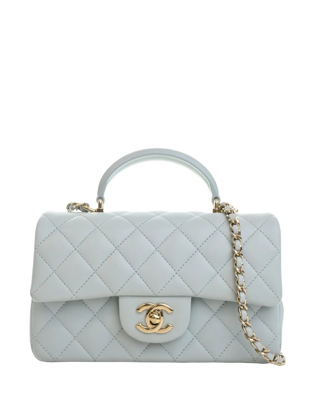 2021-2026 Mini Rectangular Classic Lambskin Top Handle Flap satchel
