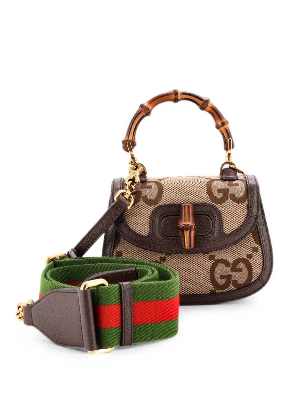 Bamboo 1947 Top Handle Bag Jumbo GG Canvas Mini crossbody bag