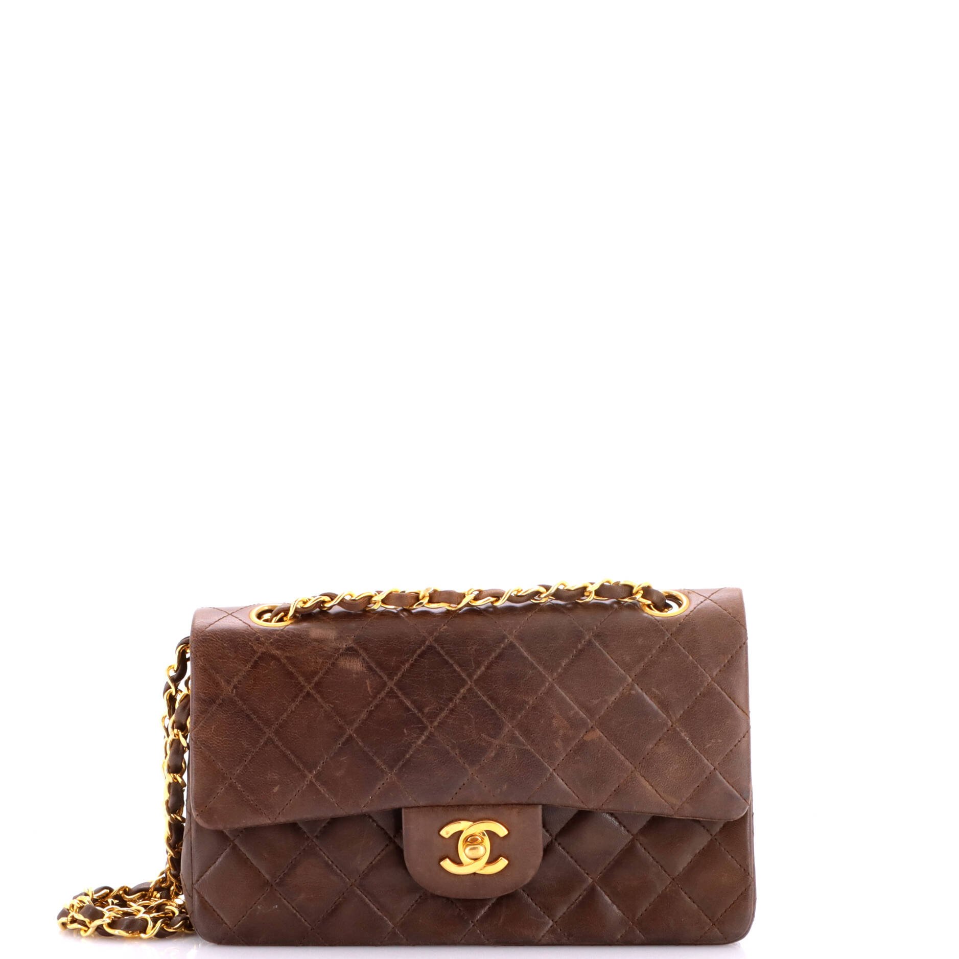 Vintage Classic Double Flap Bag Quilted Lambskin Small