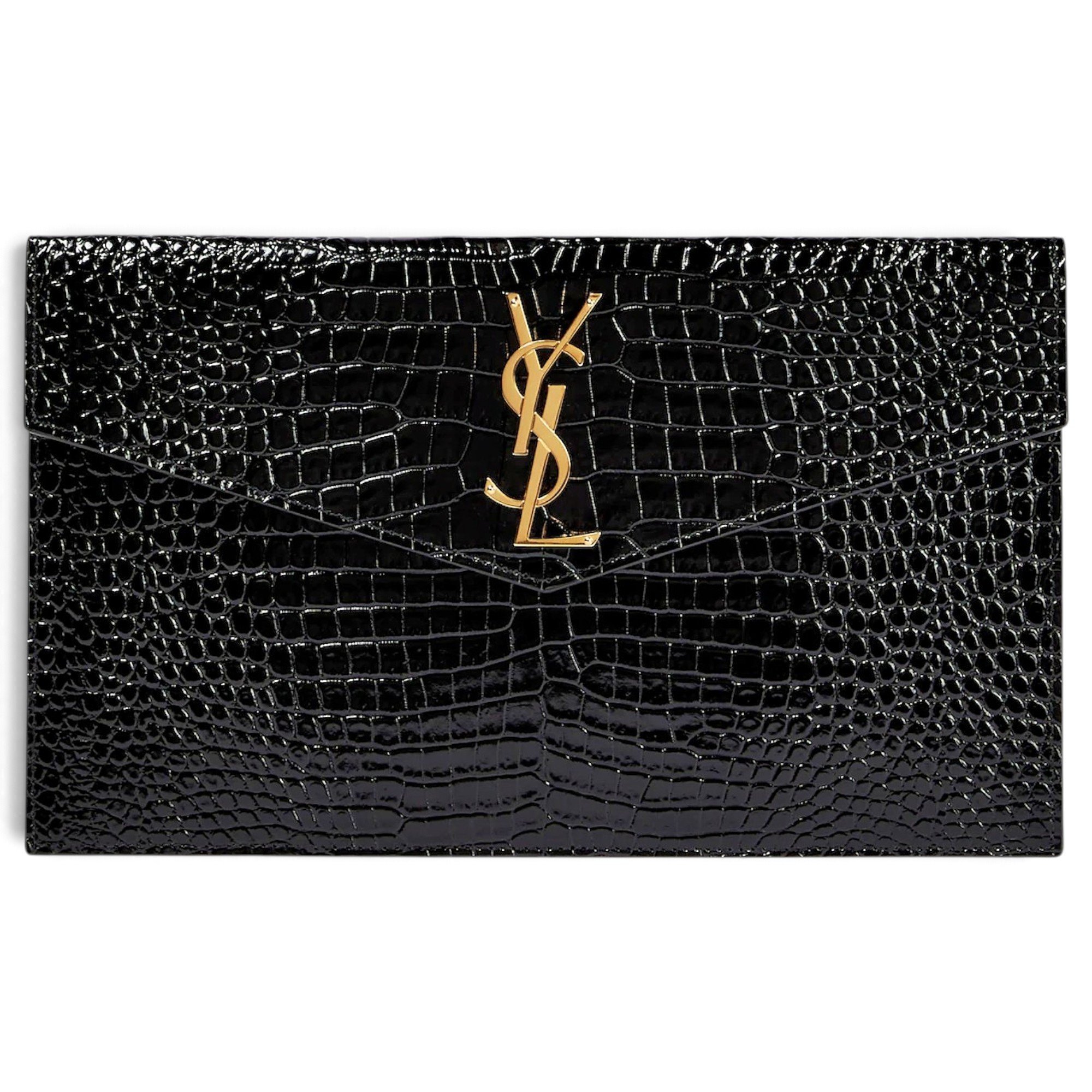 Patent leather clutch bag