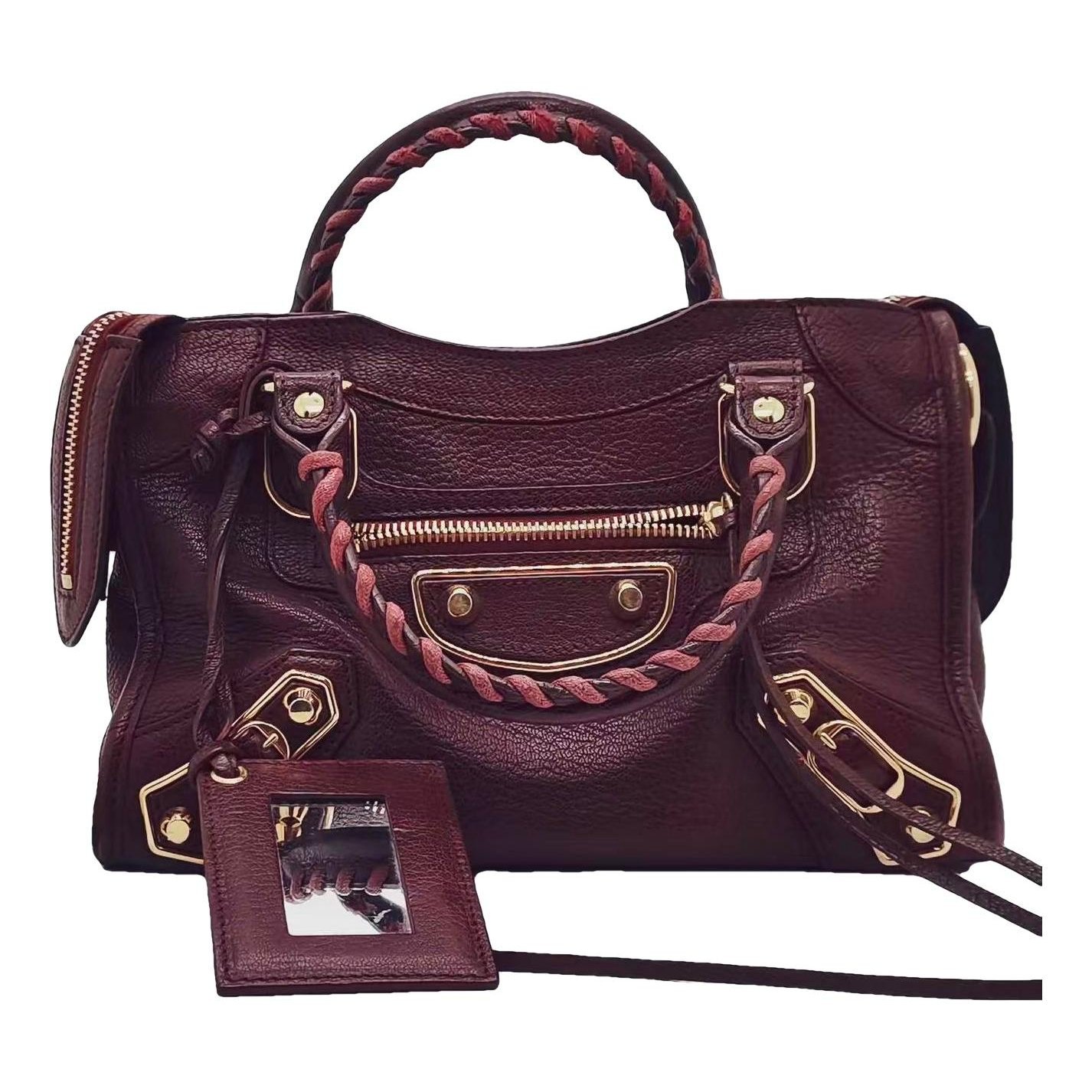 City leather handbag