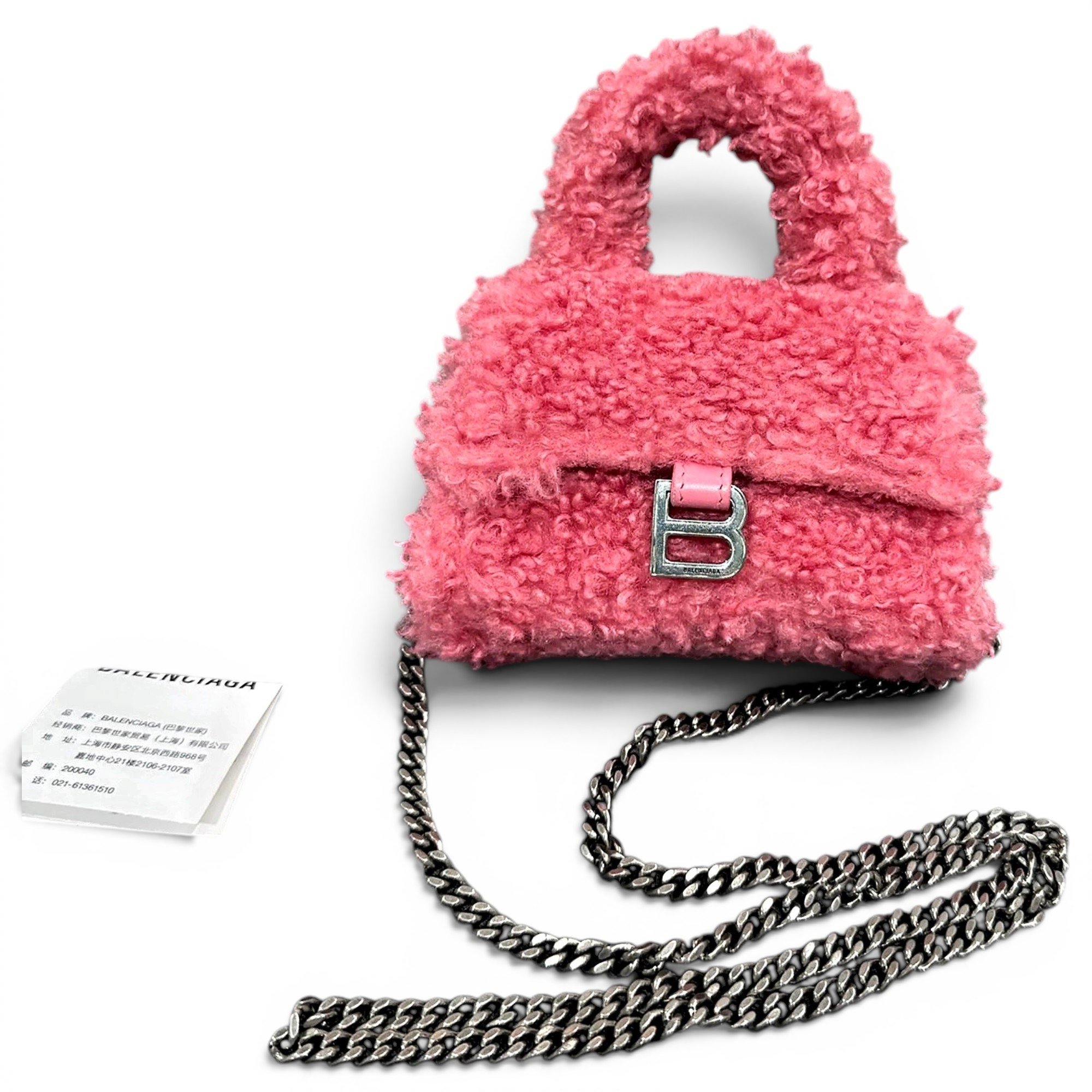 Hourglass wool handbag