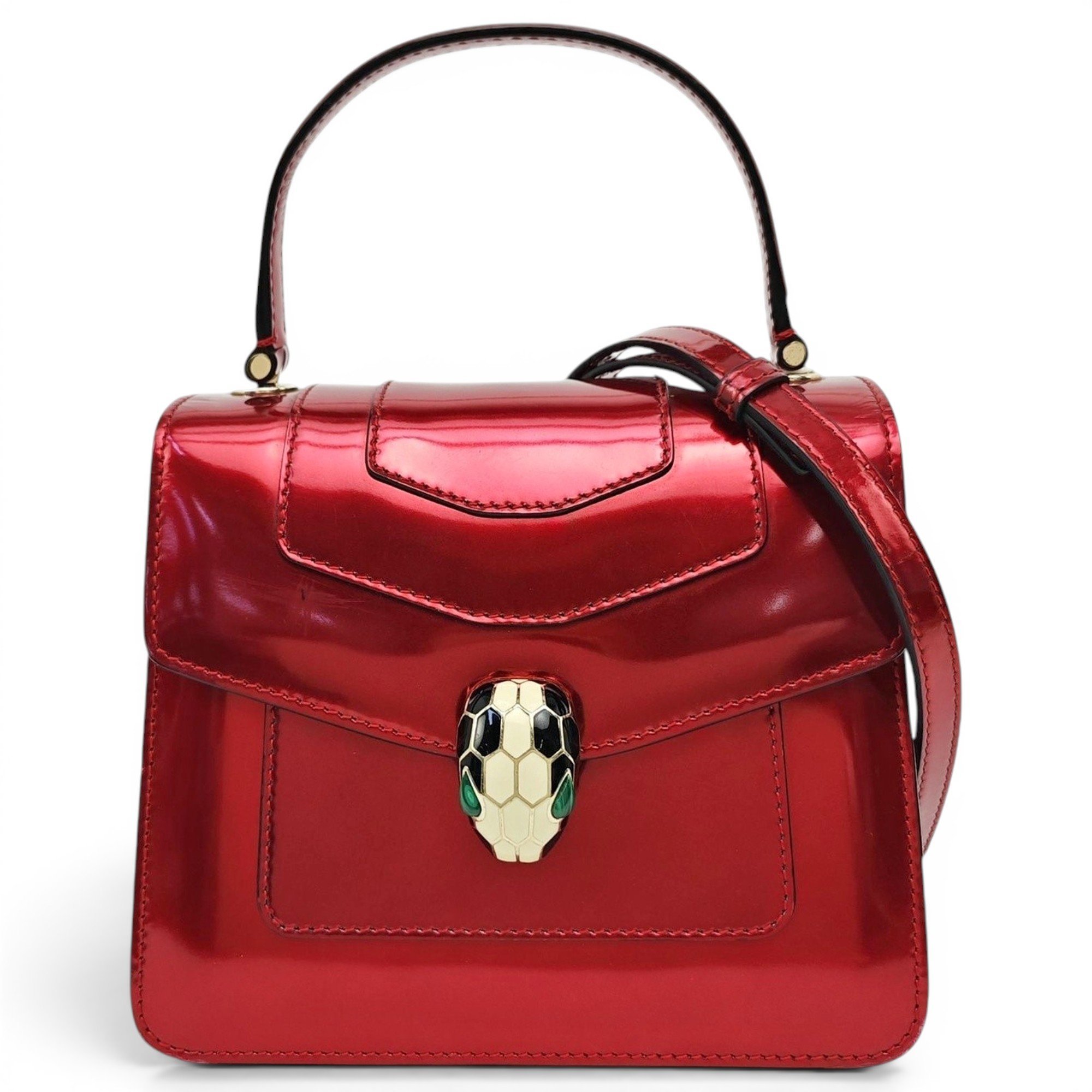 Patent leather handbag