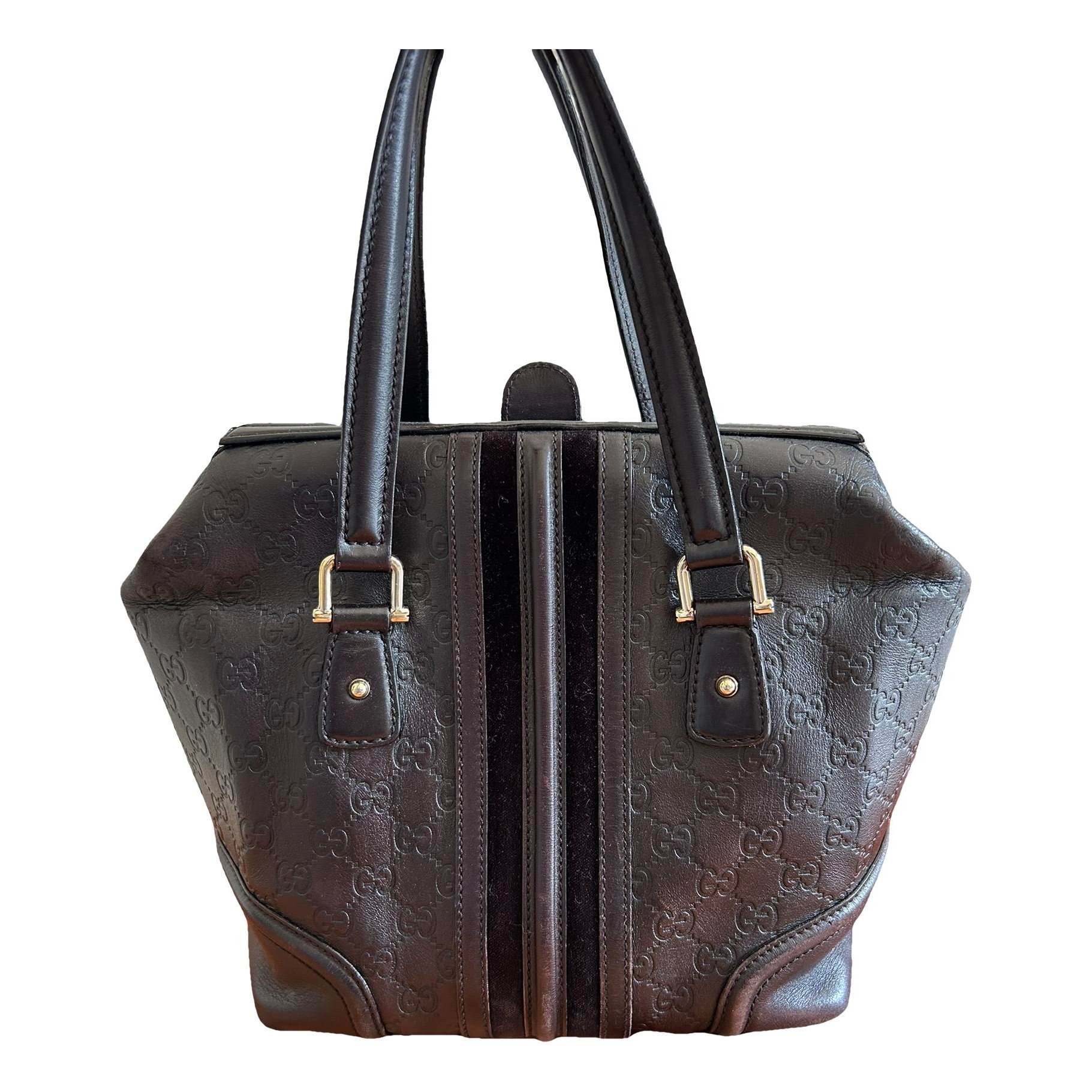Bamboo Bullet Top Handle leather handbag