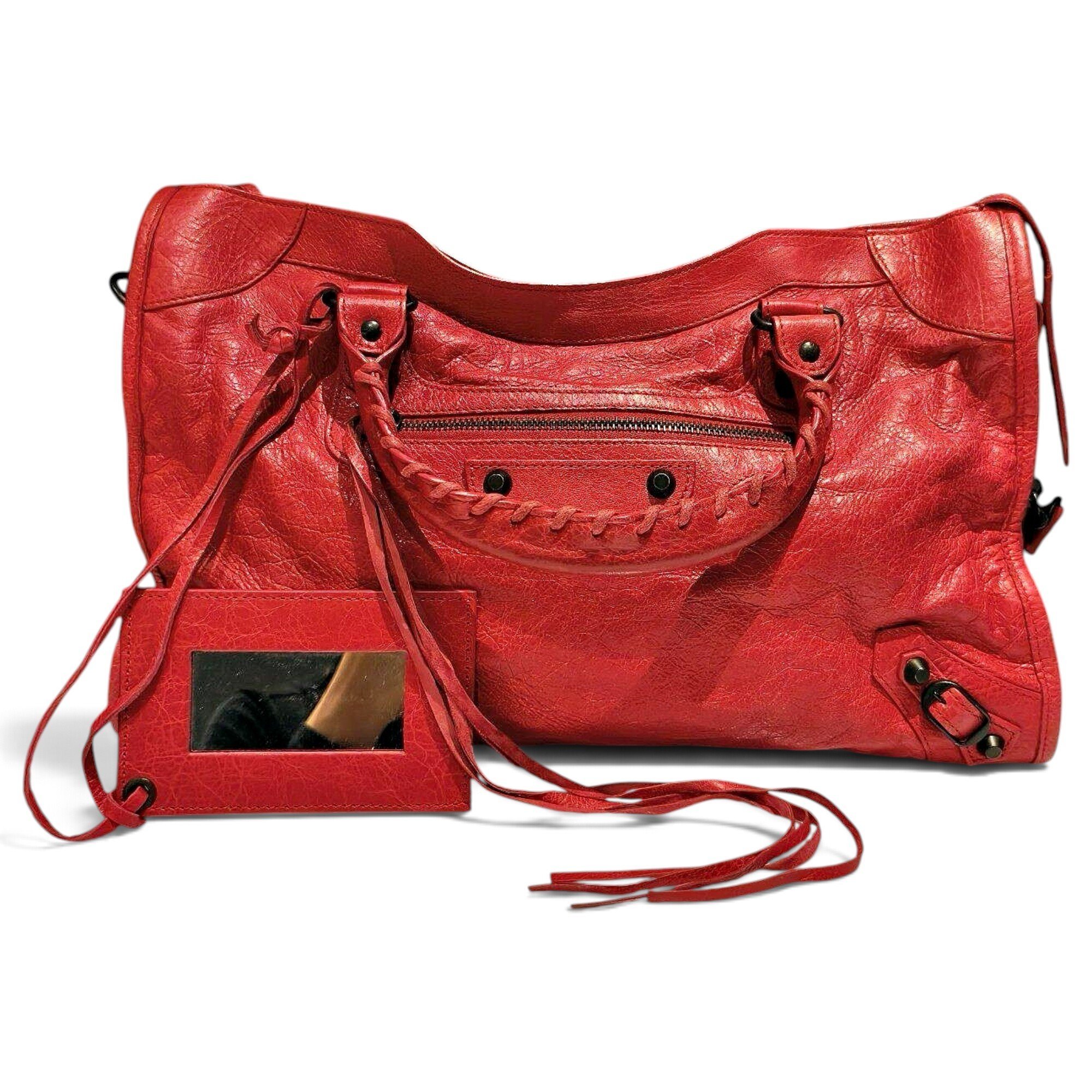City leather handbag