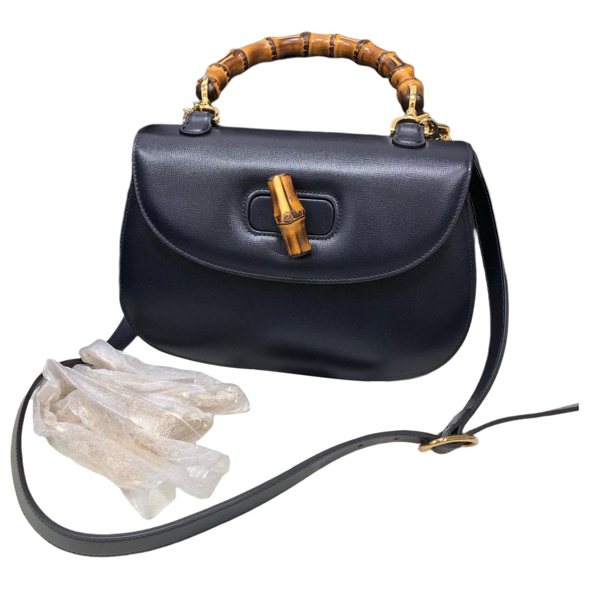 Convertible Bamboo Top Handle leather handbag