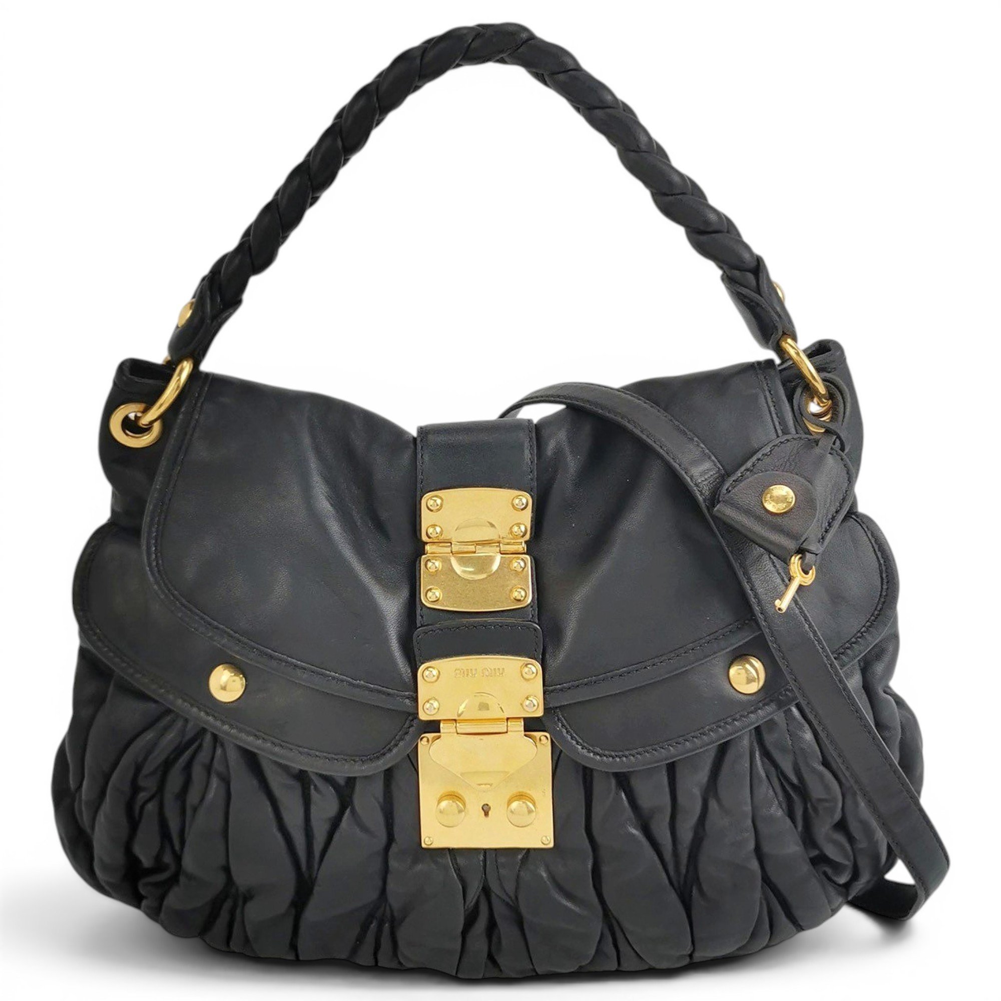 Coffer leather handbag