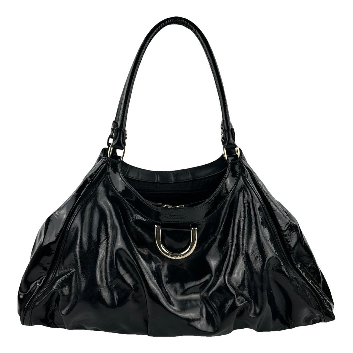 D-Ring patent leather handbag
