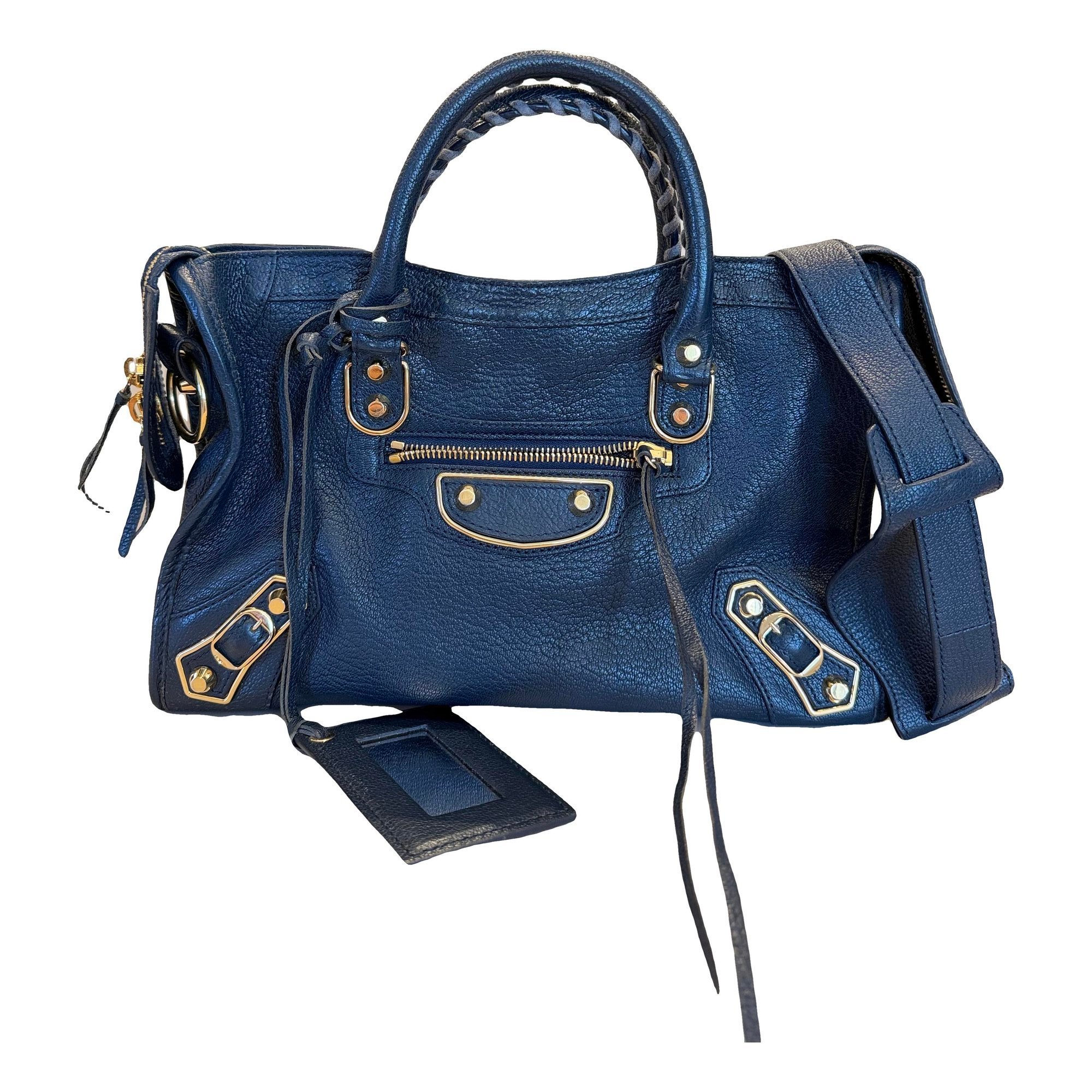 City leather handbag