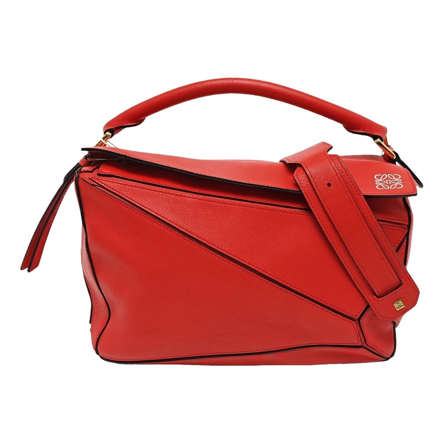 Puzzle leather handbag