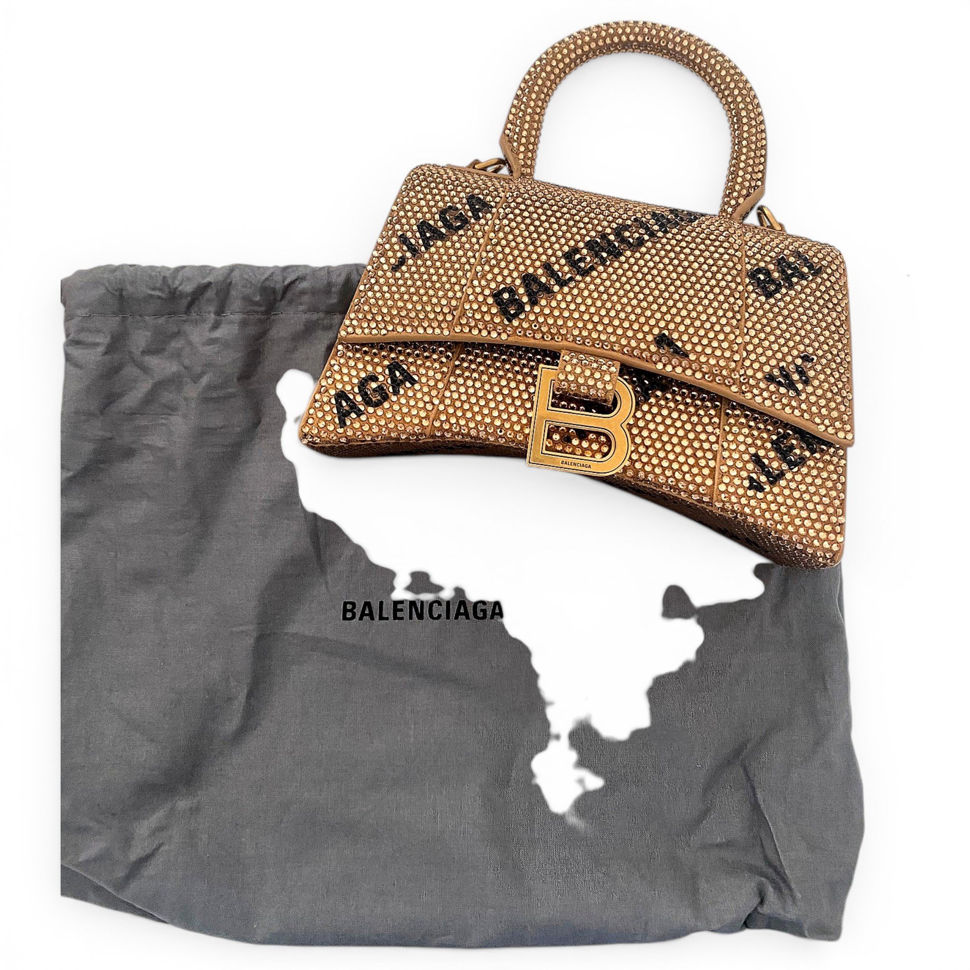 Hourglass glitter handbag