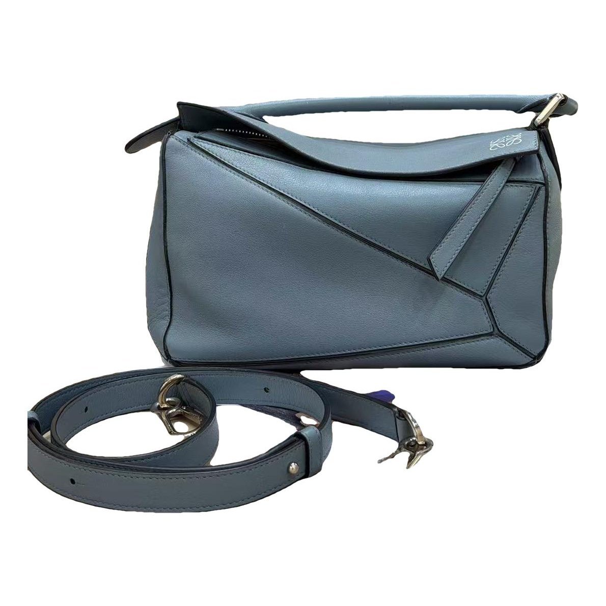 Puzzle leather handbag