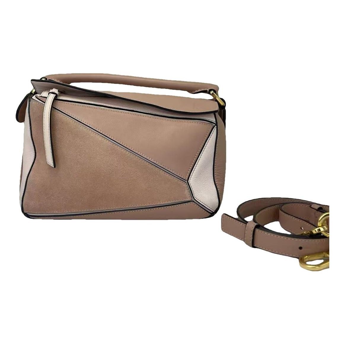 Puzzle leather handbag