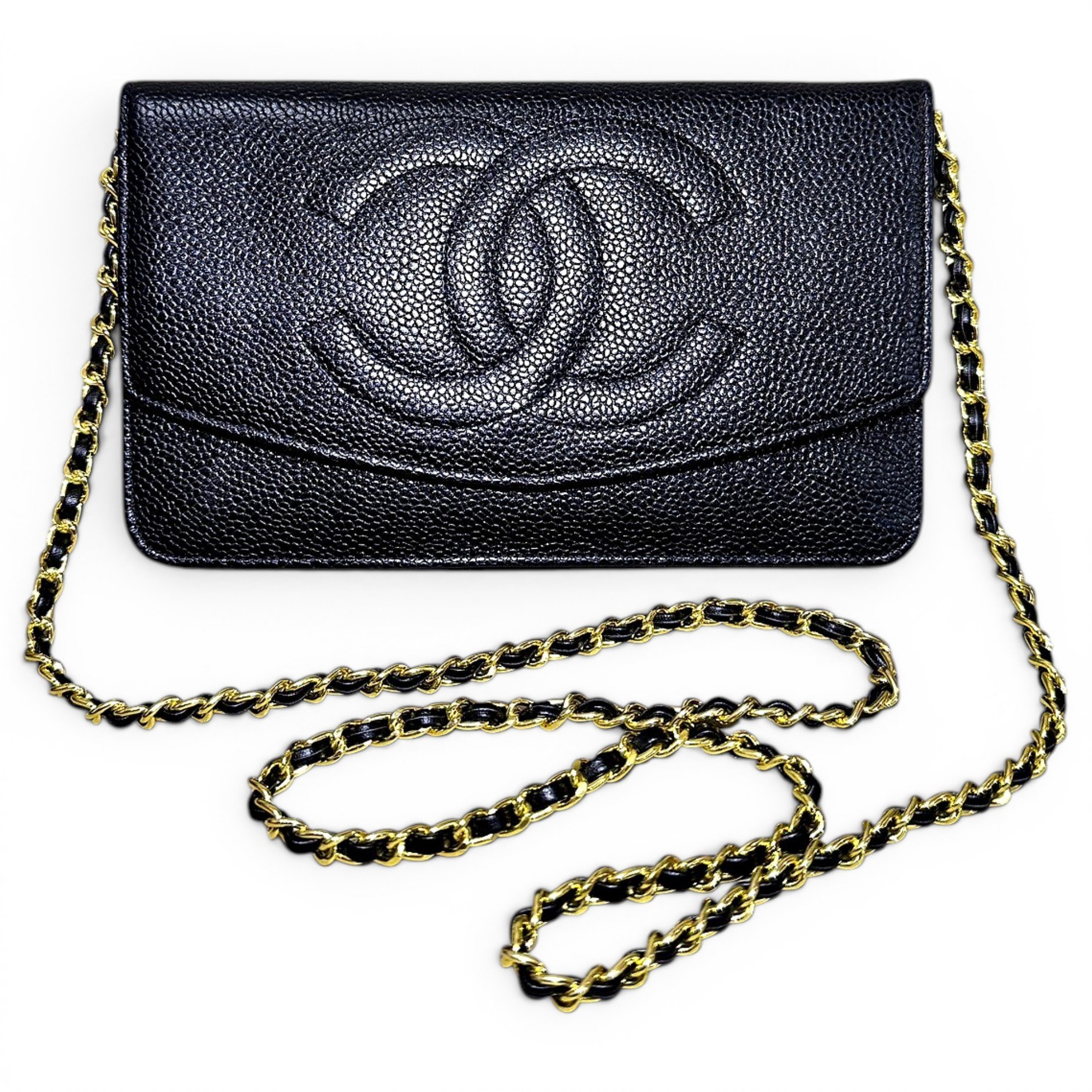 Wallet On Chain Double C leather crossbody bag