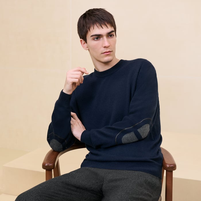Marine Cashmere "Maillon Chaine d'Ancre" Crewneck Sweater