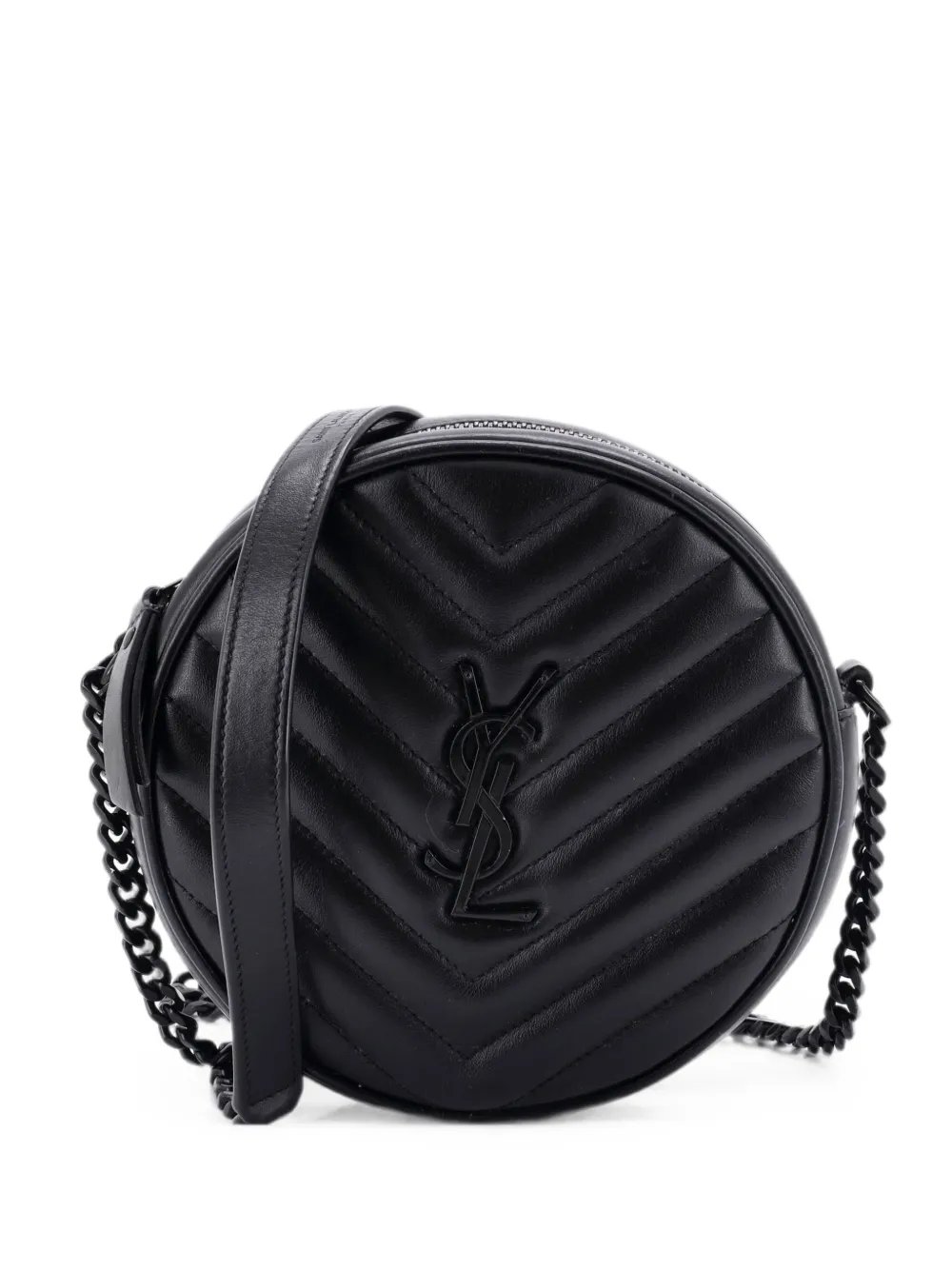 Vinyle Round Camera Bag Matelasse Chevron Leather crossbody bag