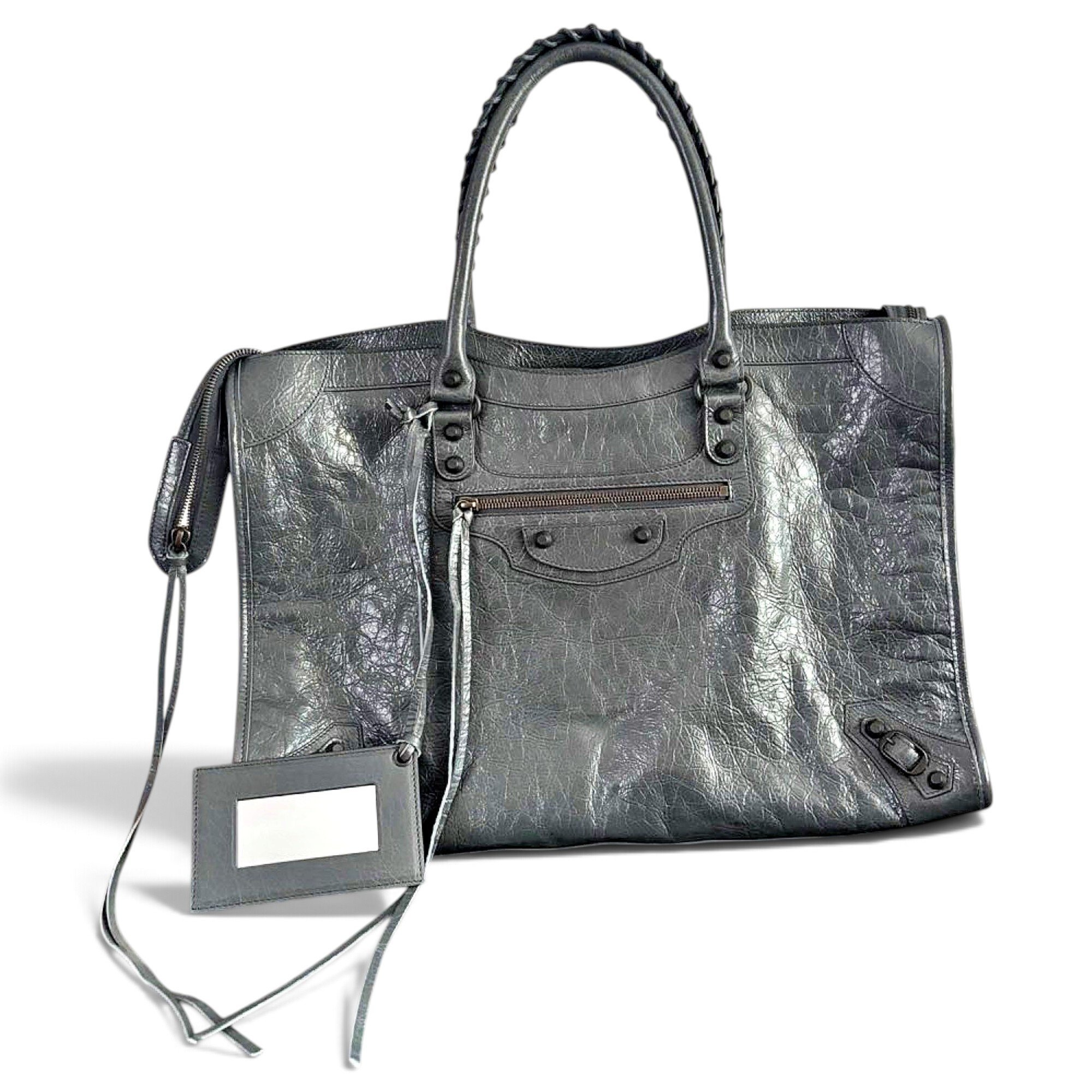 City leather handbag