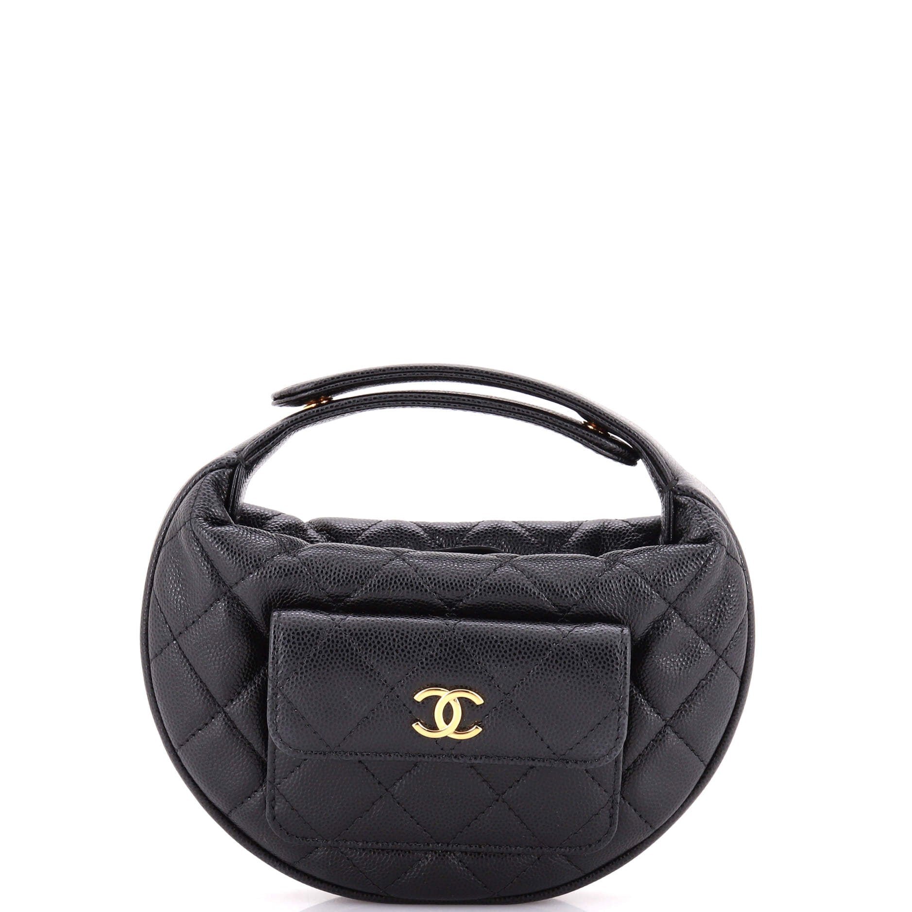 Polly Pocket Pouch Hobo Quilted Caviar Mini