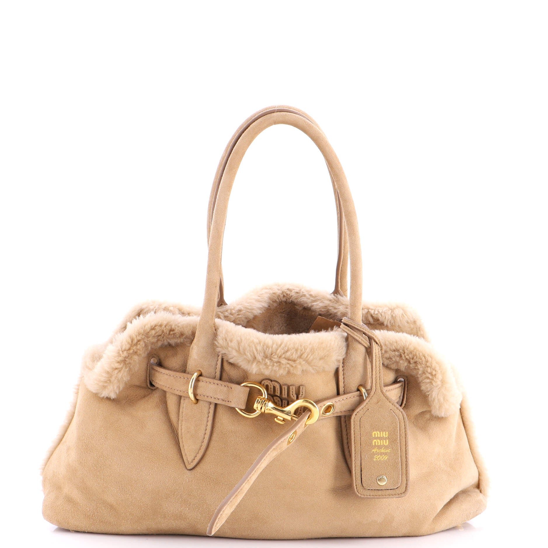 Aventure Tote Suede with Shearling Large