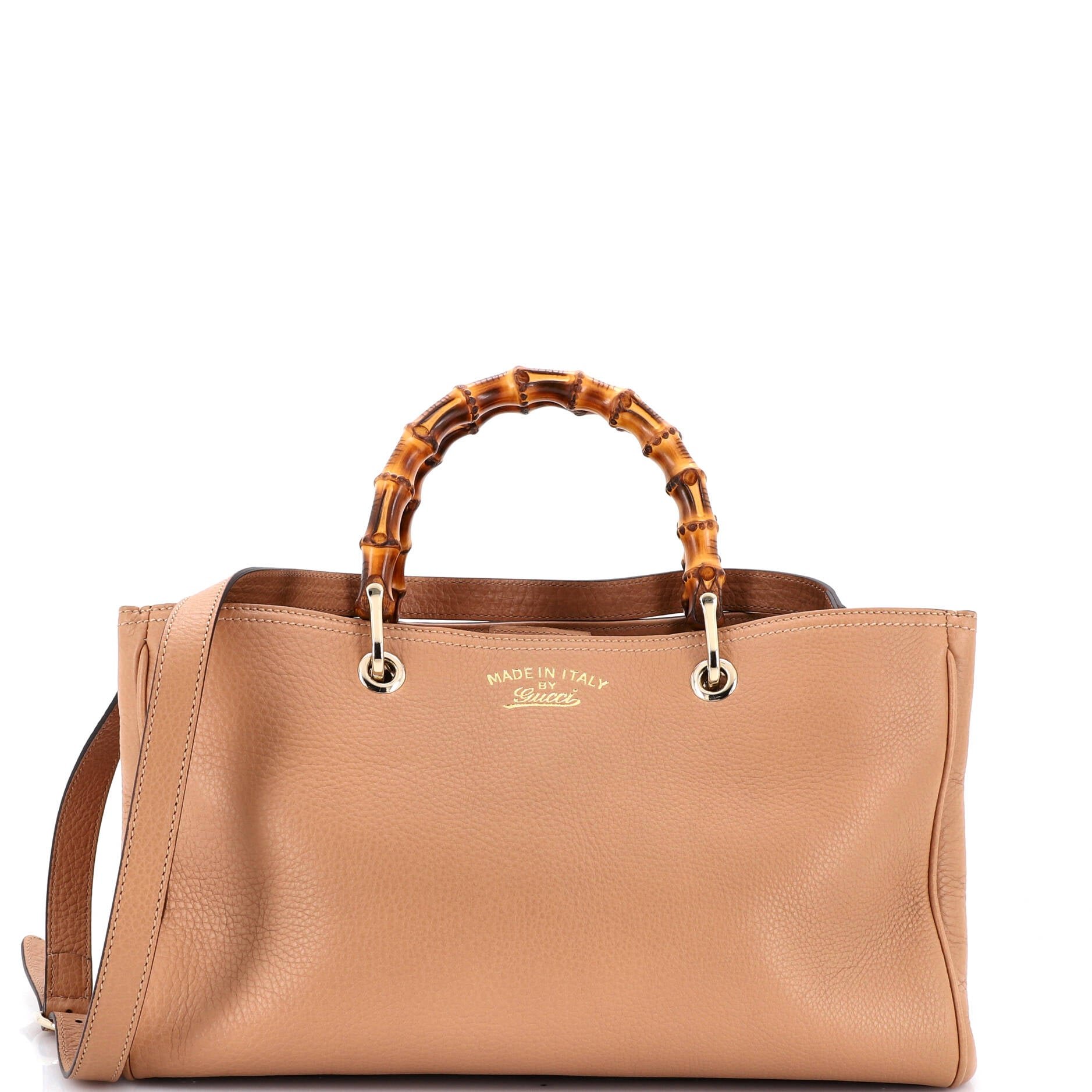 Bamboo Shopper Tote Leather Medium