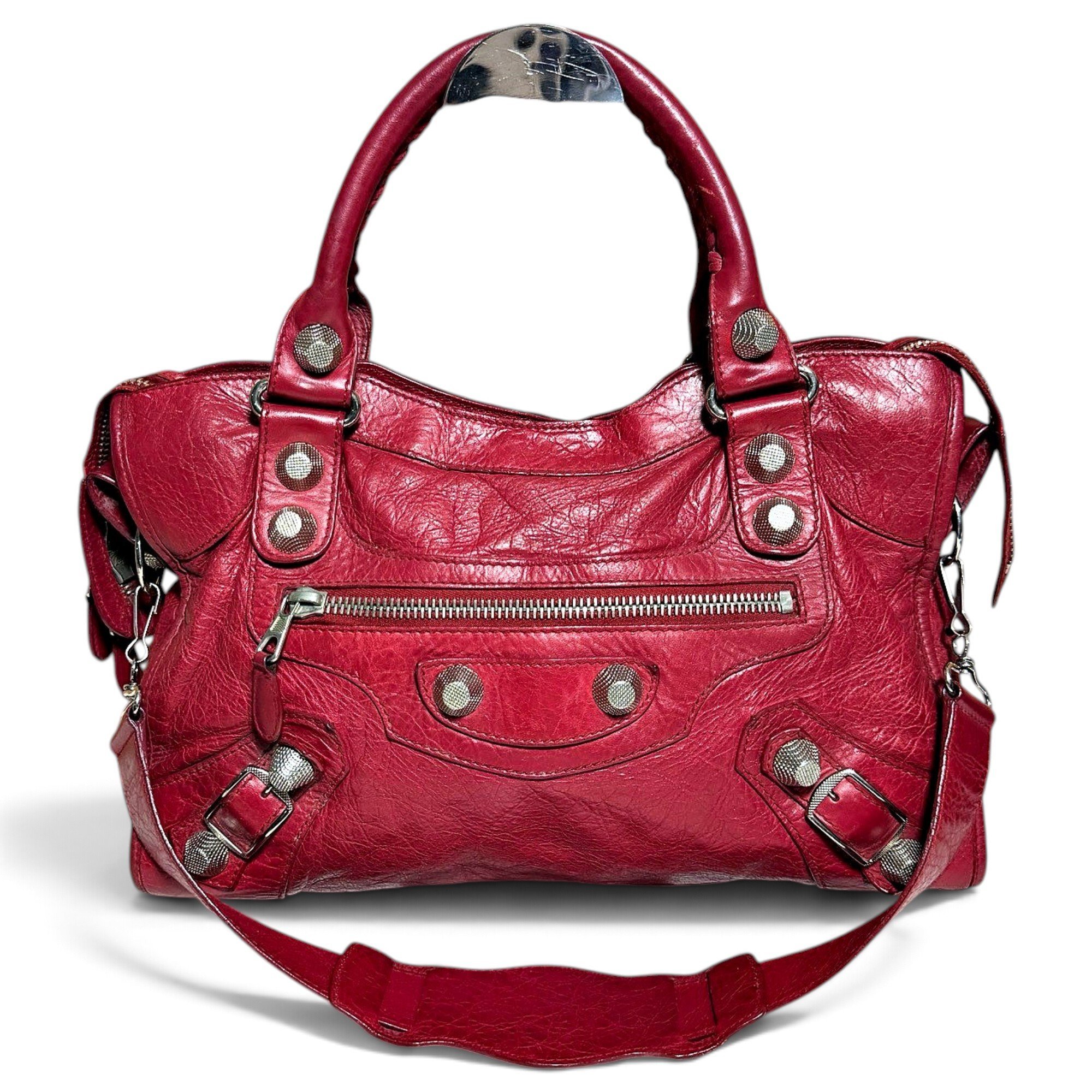 City leather handbag