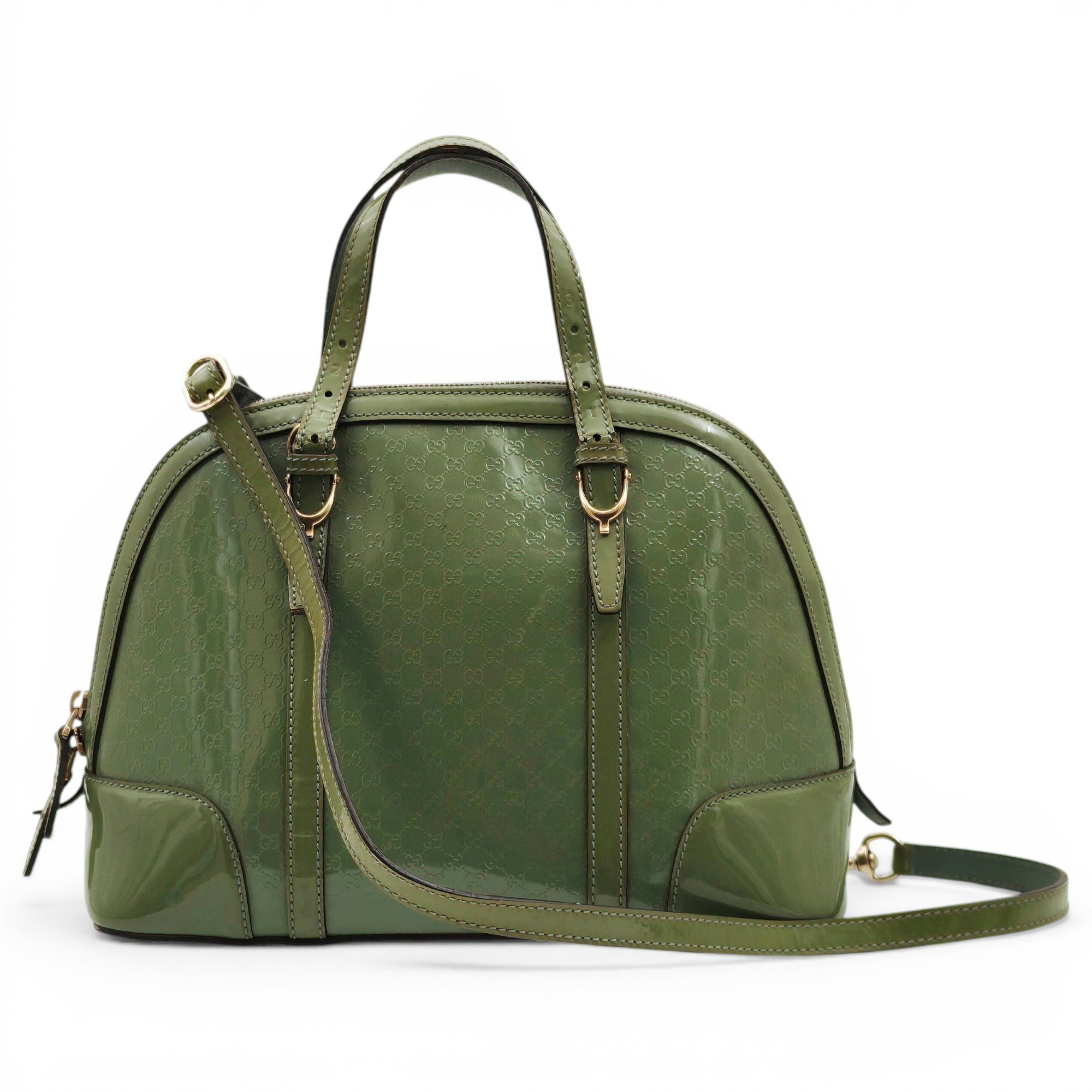 Dôme patent leather handbag