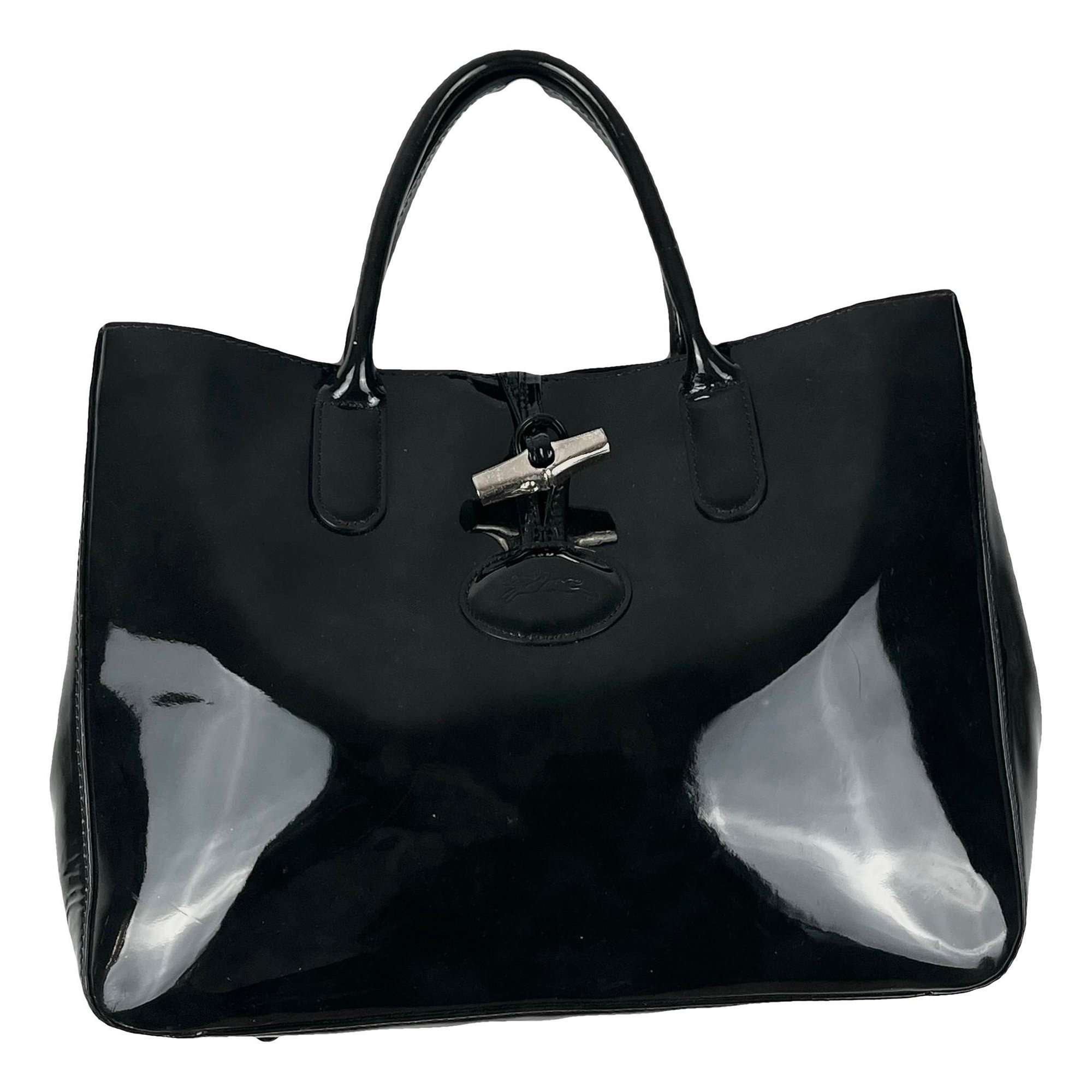 Roseau patent leather tote