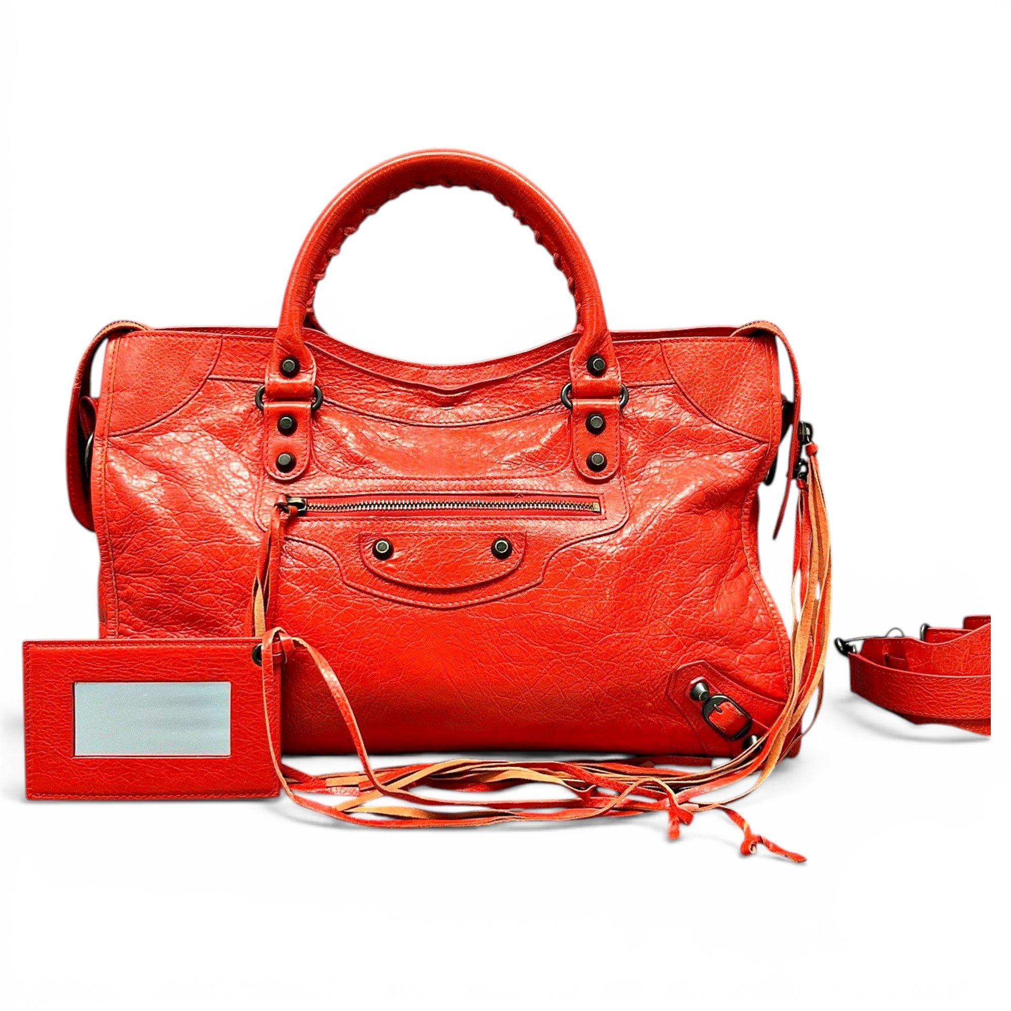 City leather handbag