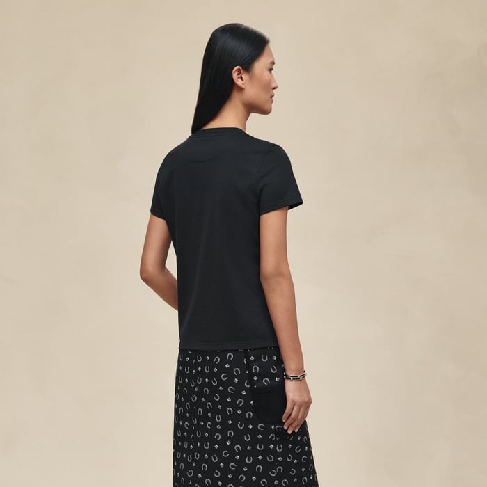 Noir Printed Straight T-shirt