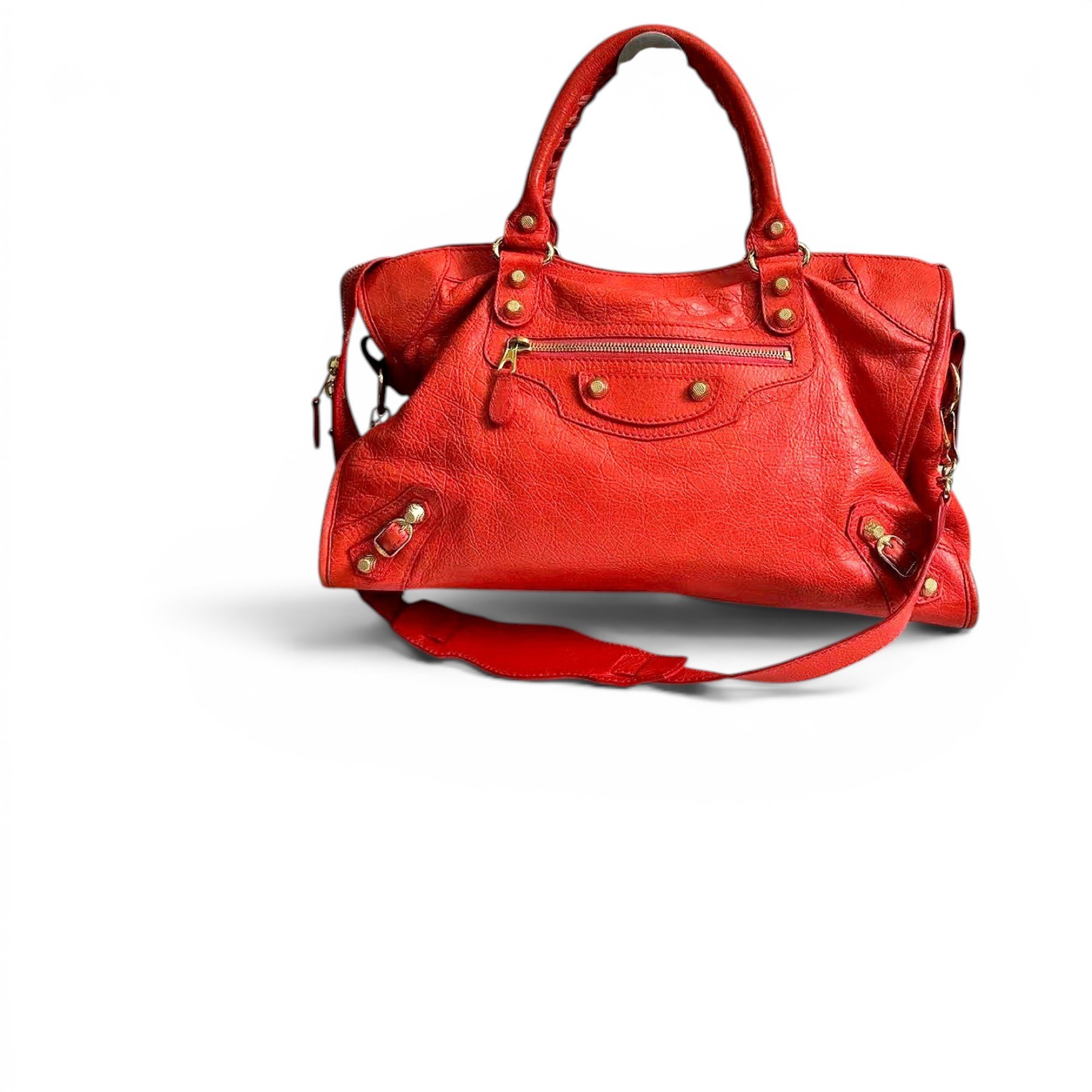 City leather handbag