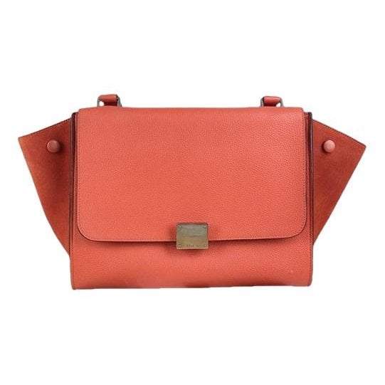 Trapèze leather handbag