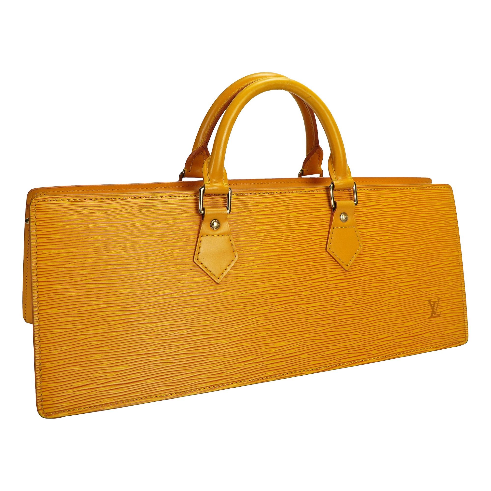 Triangle leather tote