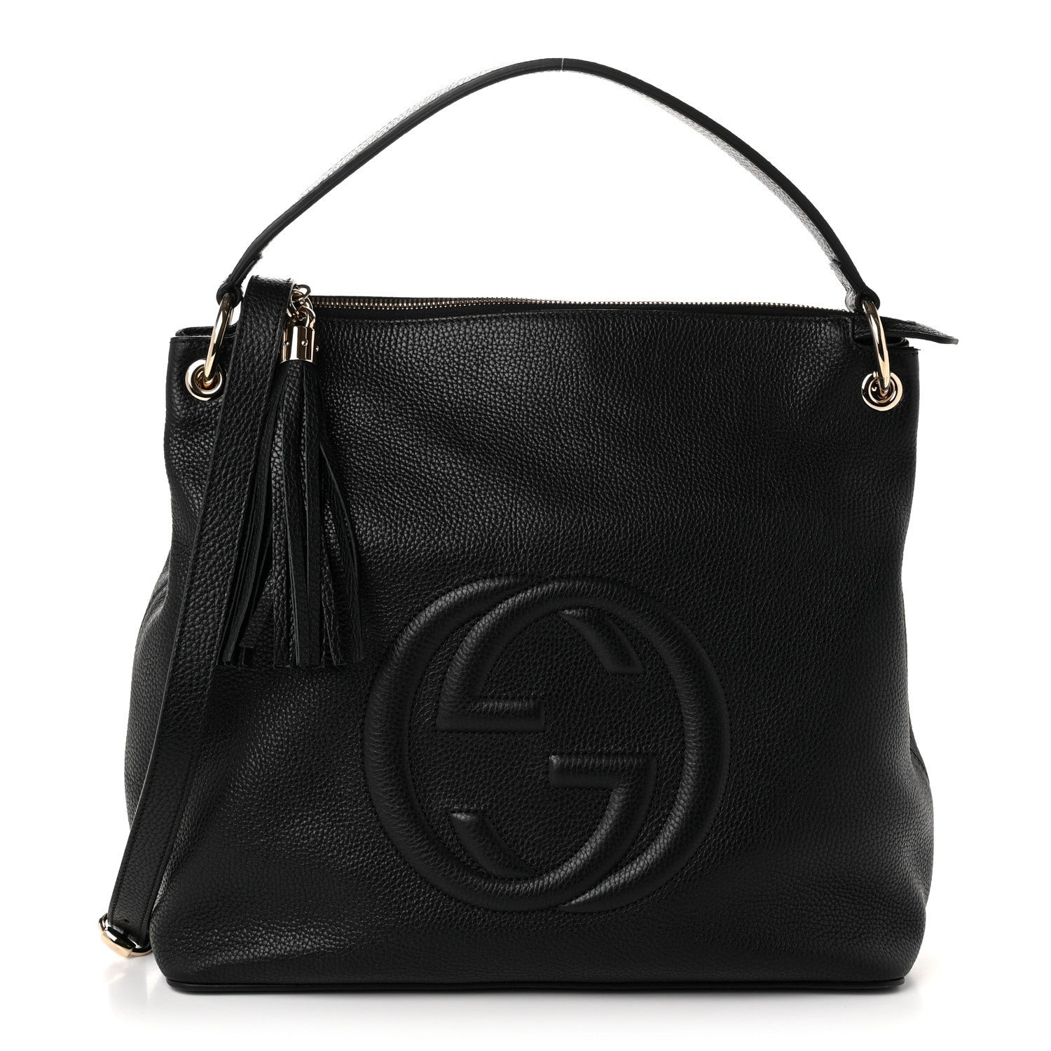 Gucci Pebbled Calfskin Large Soho Hobo Black