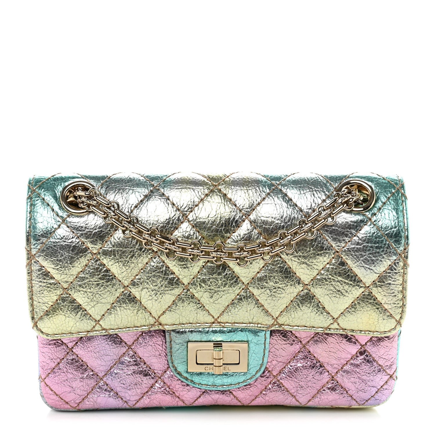 Chanel Metallic Goatskin Quilted Mini 2.55 Reissue Flap Multicolor
