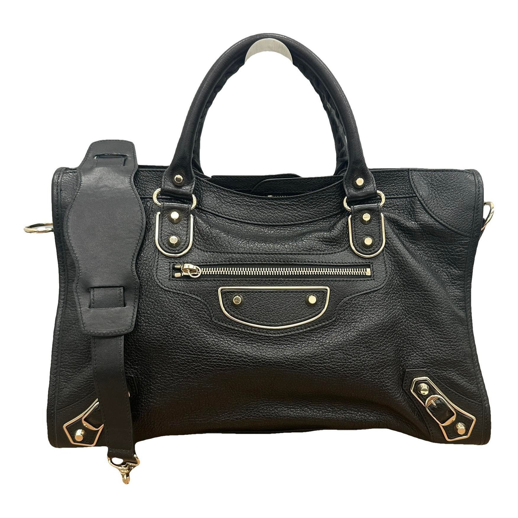 City leather handbag