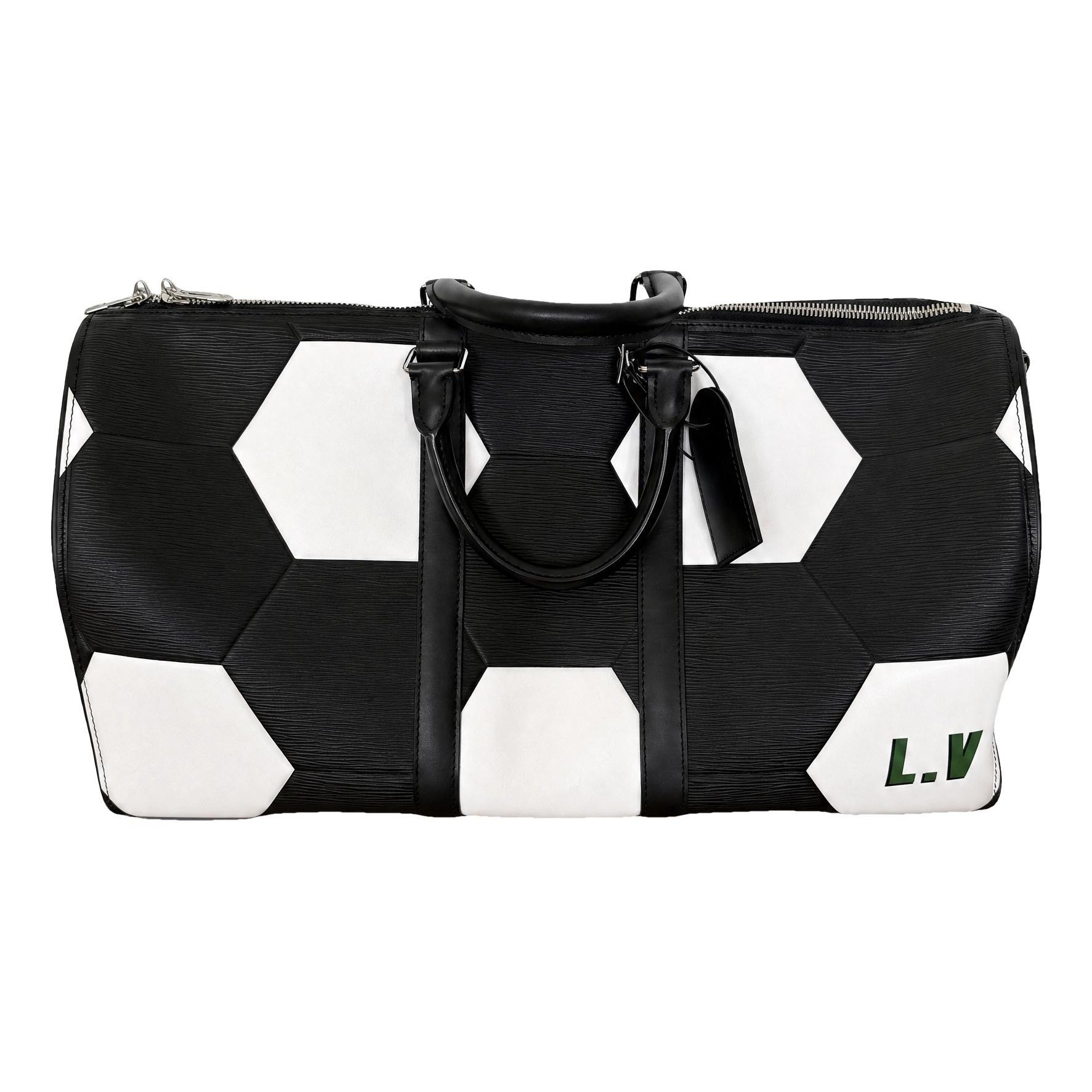 Louis Vuitton Keepall leather travel bag