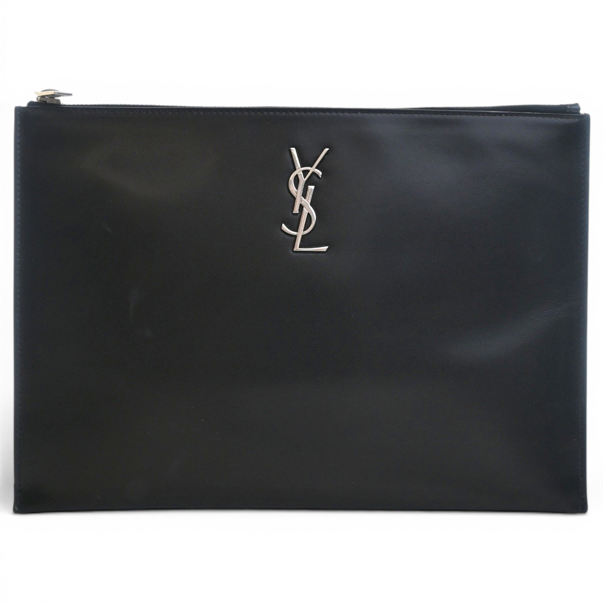 Leather clutch bag