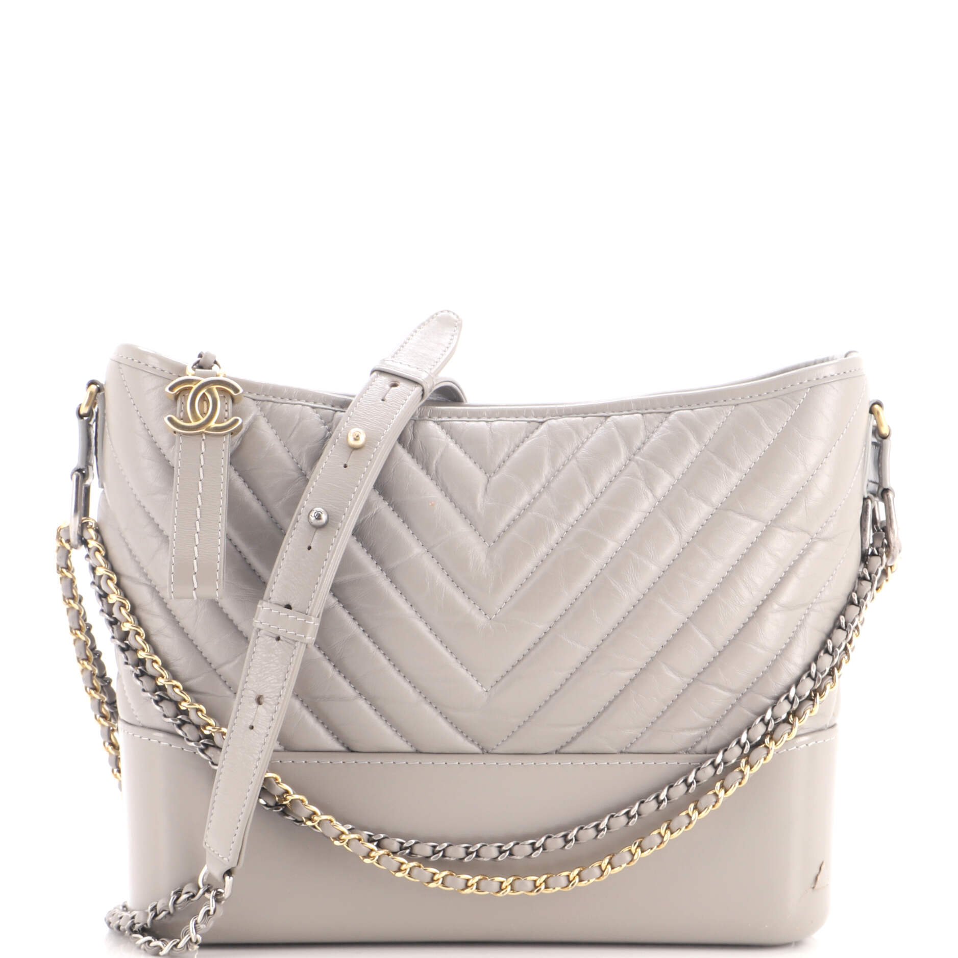 Gabrielle Hobo Chevron Aged Calfskin Medium