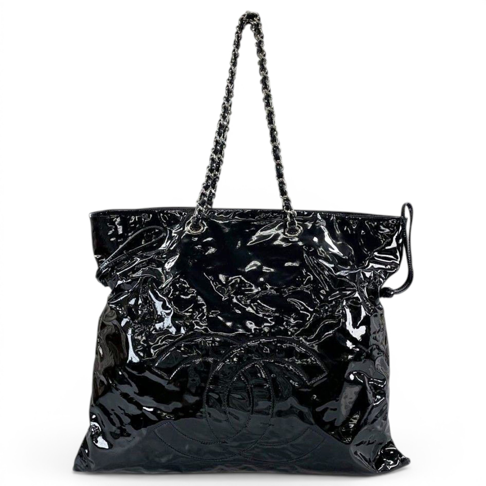Patent leather tote